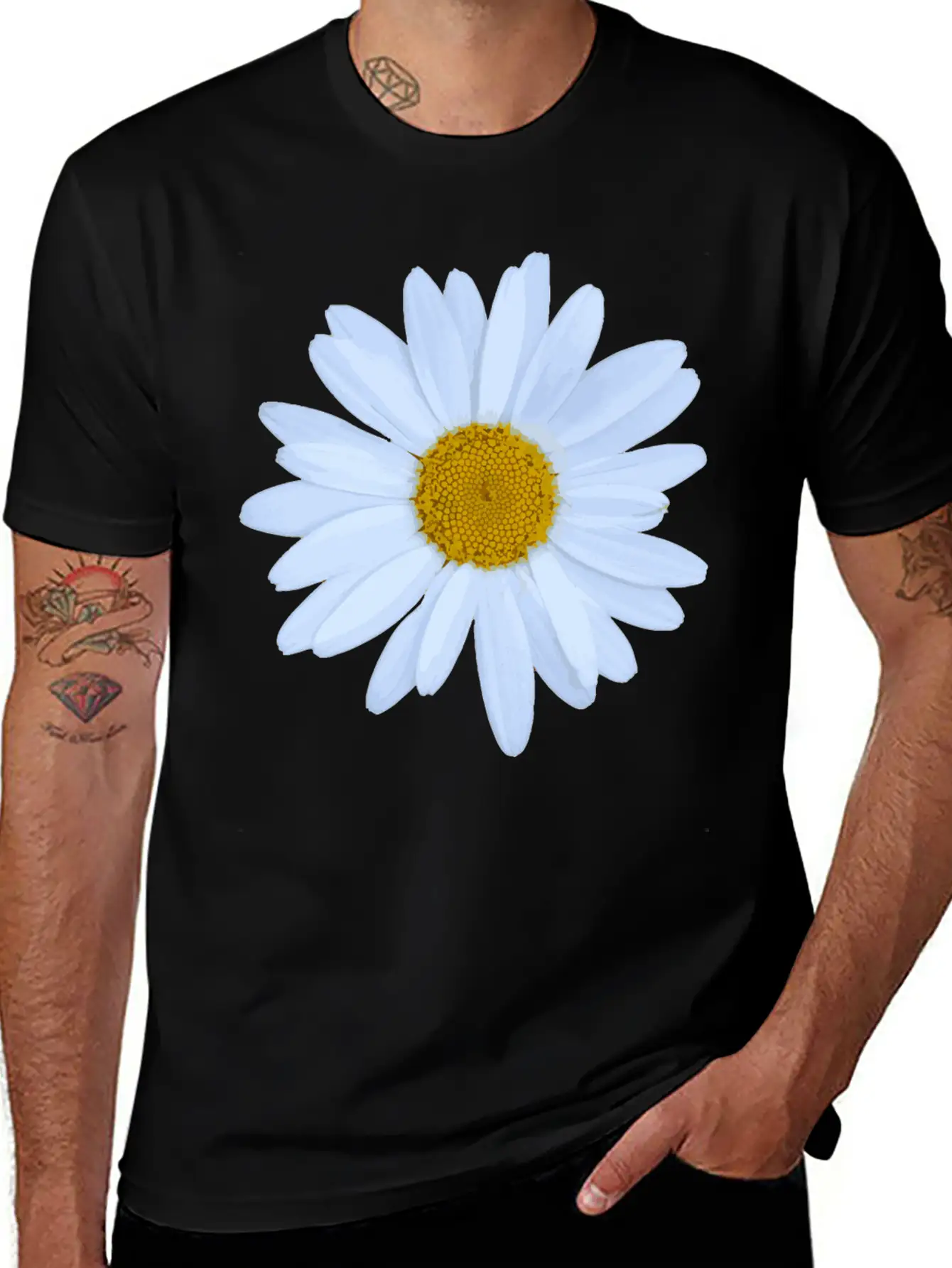 Daisy Flower Breathable Soft Cotton T-Shirt – Timeless Casual Look
