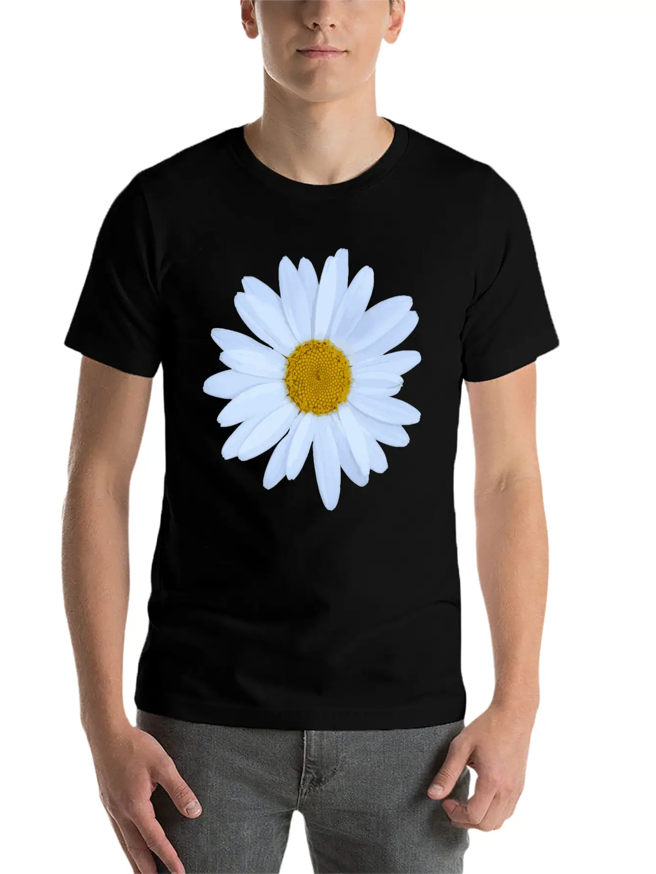 Daisy Flower Breathable Soft Cotton T-Shirt – Timeless Casual Look