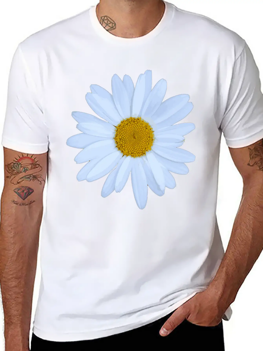 Daisy Flower Breathable Soft Cotton T-Shirt – Timeless Casual Look