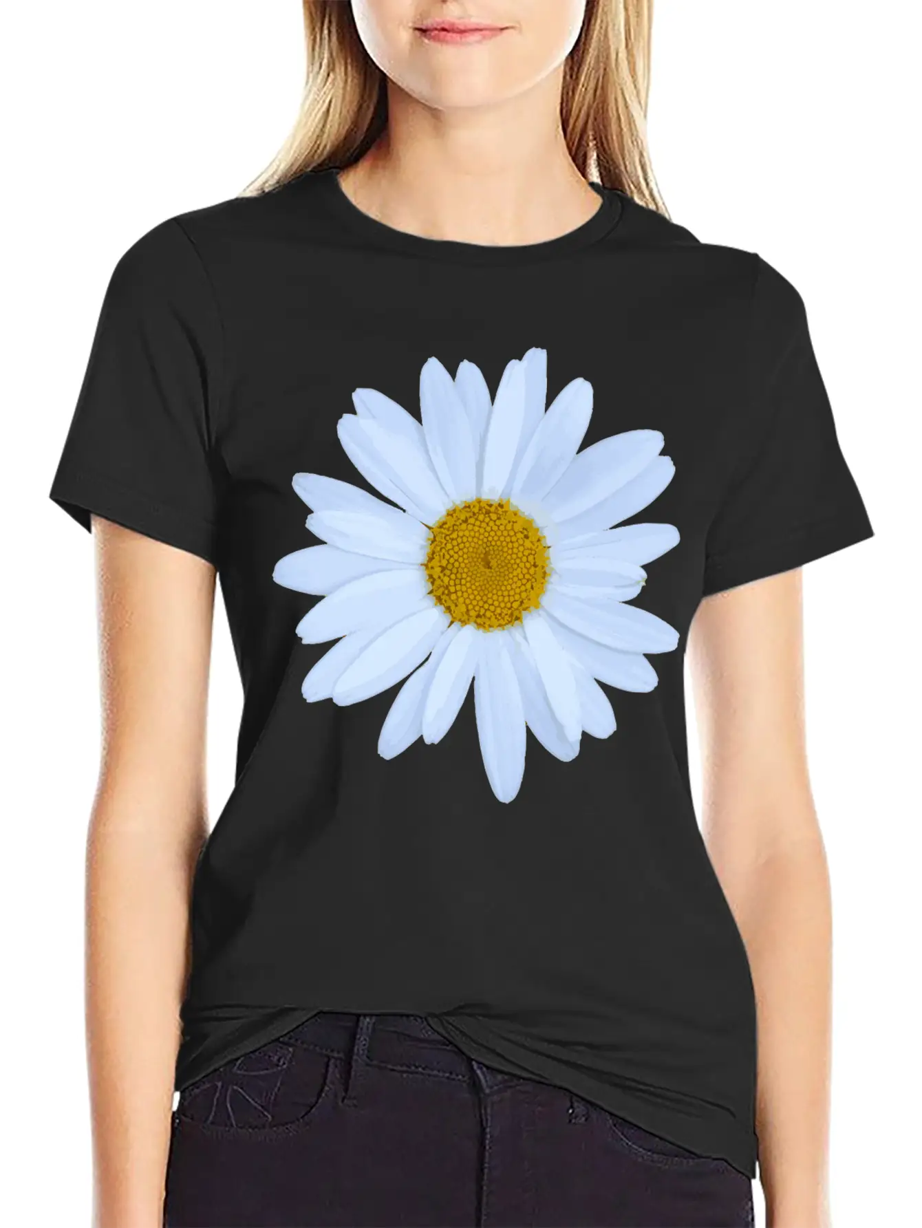 Daisy Flower Breathable Soft Cotton T-Shirt – Timeless Casual Look