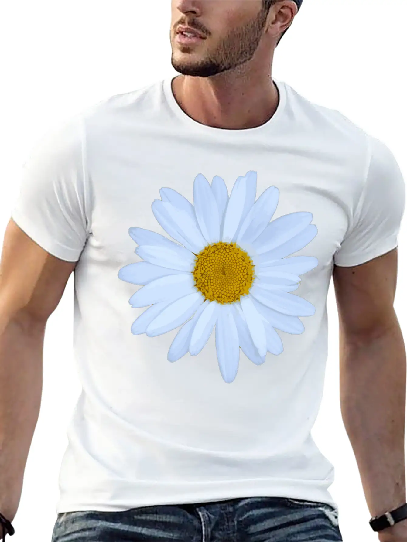 Daisy Flower Breathable Soft Cotton T-Shirt – Timeless Casual Look