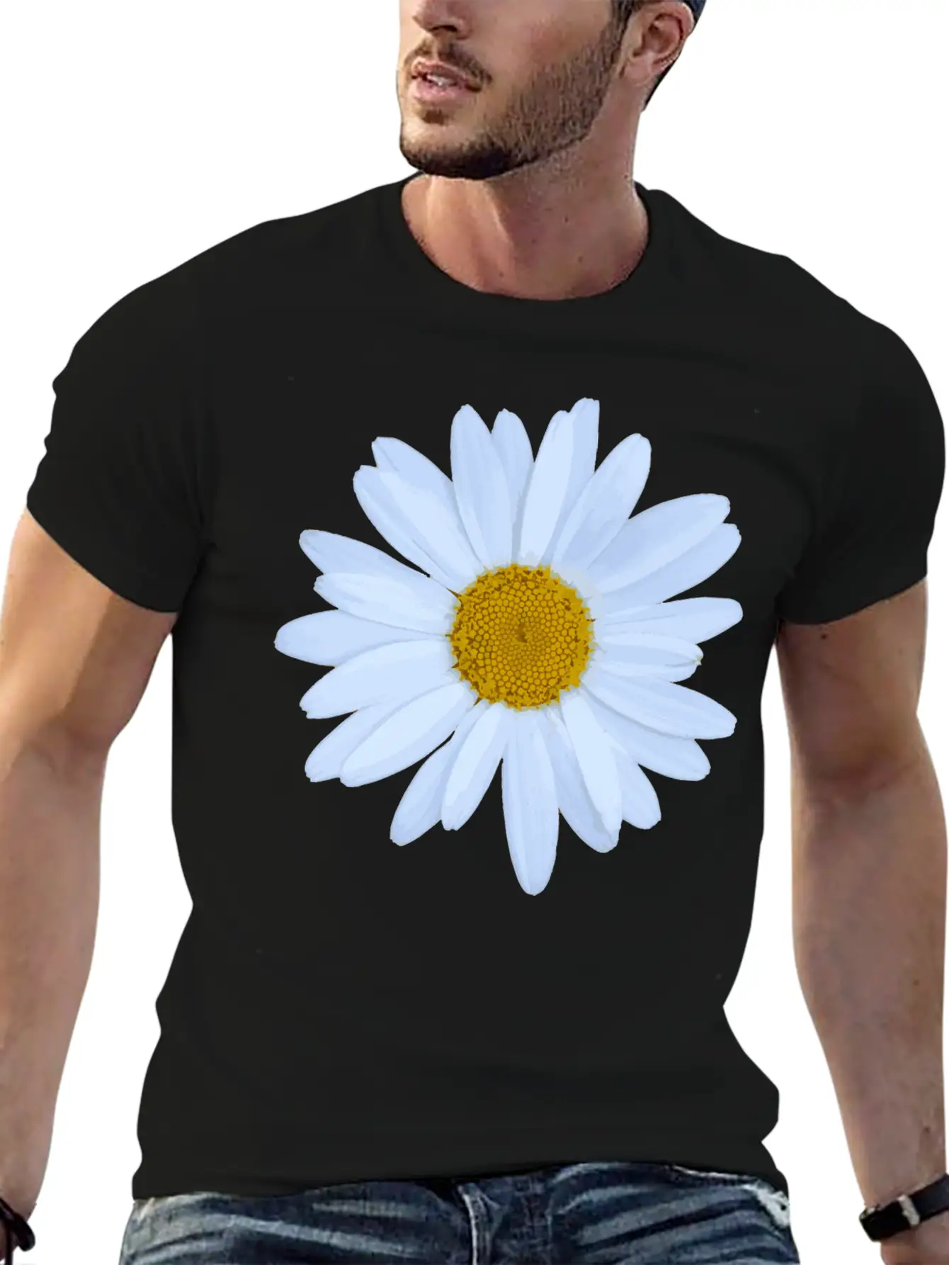 Daisy Flower Breathable Soft Cotton T-Shirt – Timeless Casual Look