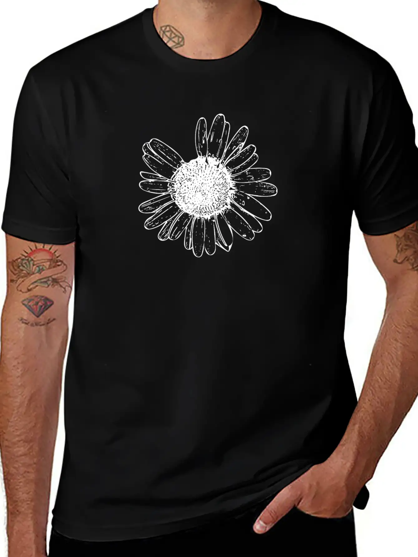 Daisy Wildflower Graphic Breathable Soft Cotton T-Shirt – Timeless Casual Look