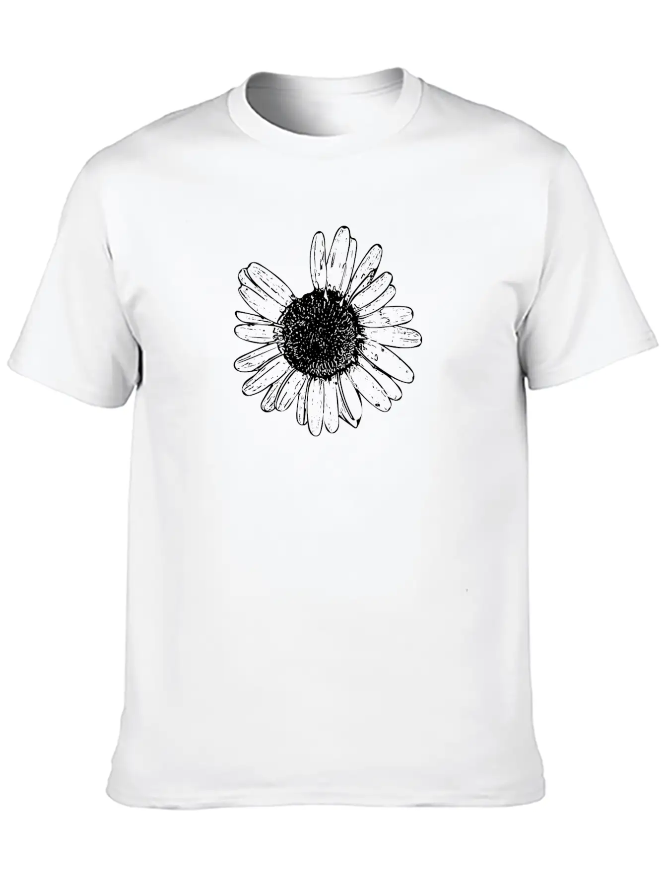 Daisy Wildflower Graphic Breathable Soft Cotton T-Shirt – Timeless Casual Look