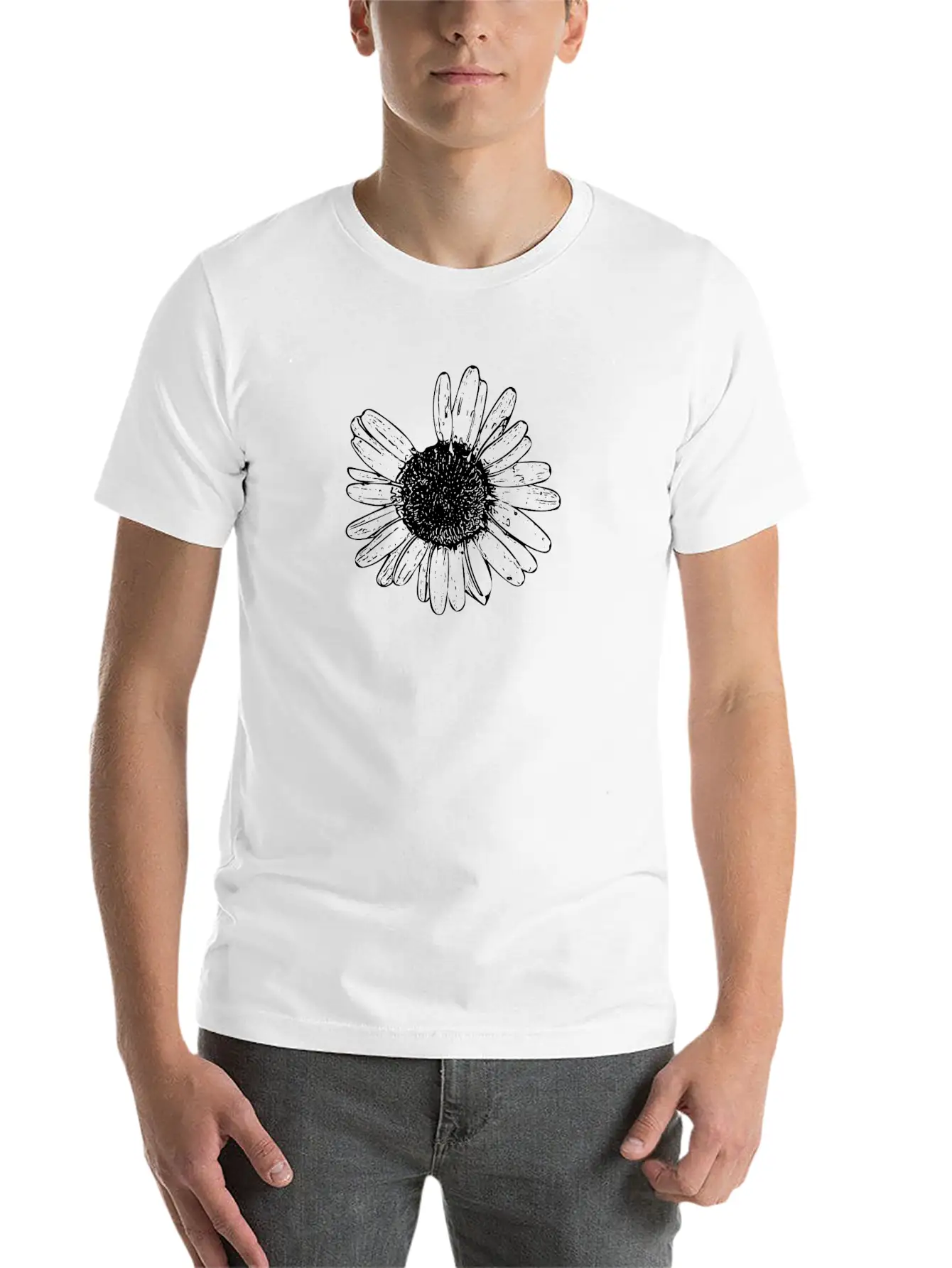 Daisy Wildflower Graphic Breathable Soft Cotton T-Shirt – Timeless Casual Look