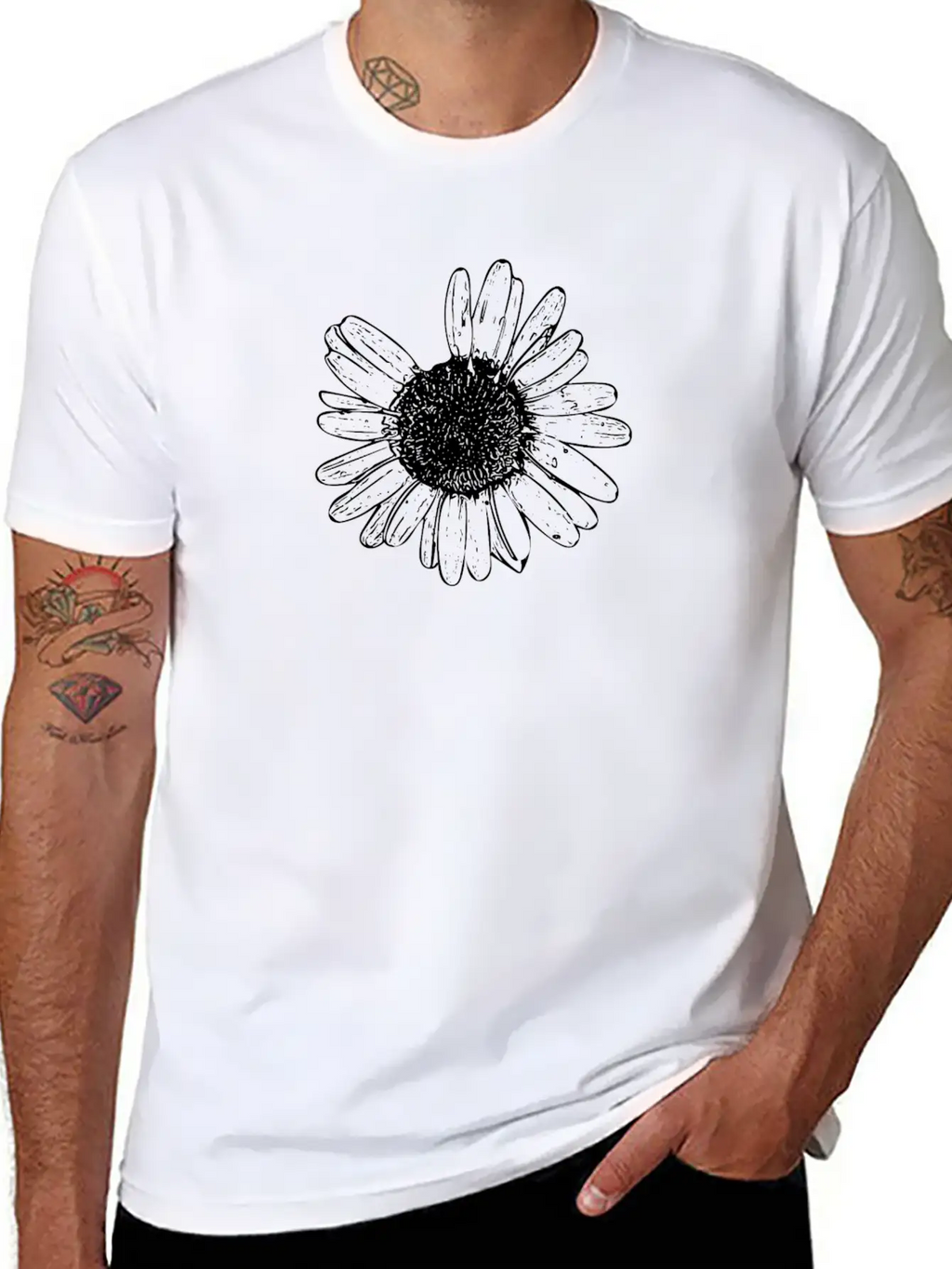 Daisy Wildflower Graphic Breathable Soft Cotton T-Shirt – Timeless Casual Look