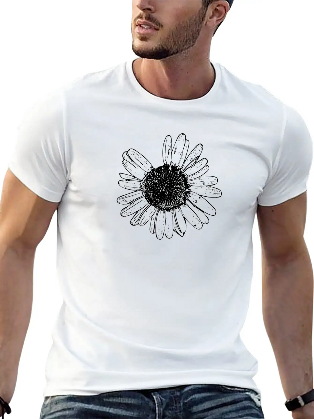 Daisy Wildflower Graphic Breathable Soft Cotton T-Shirt – Timeless Casual Look