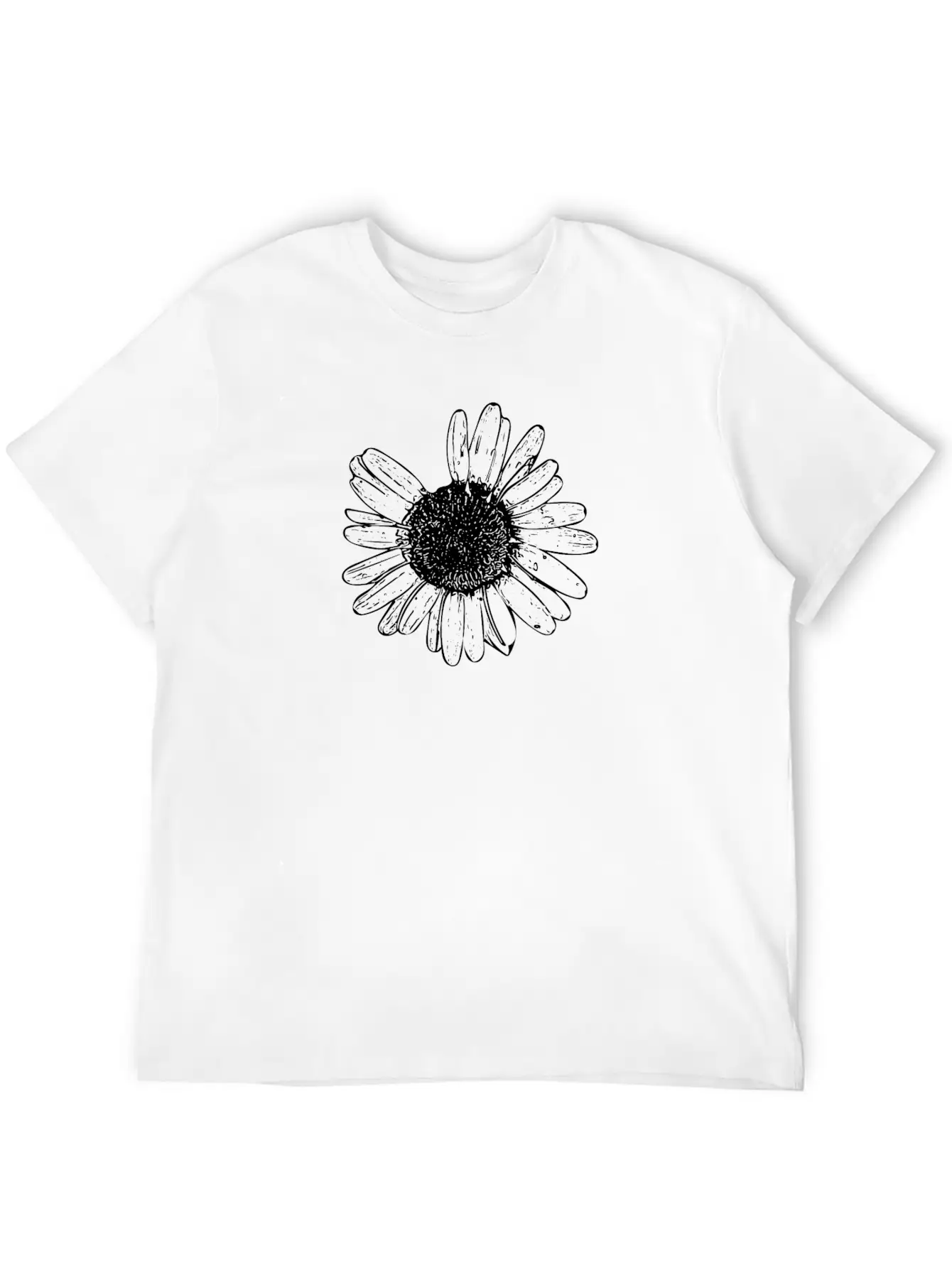 Daisy Wildflower Graphic Breathable Soft Cotton T-Shirt – Timeless Casual Look