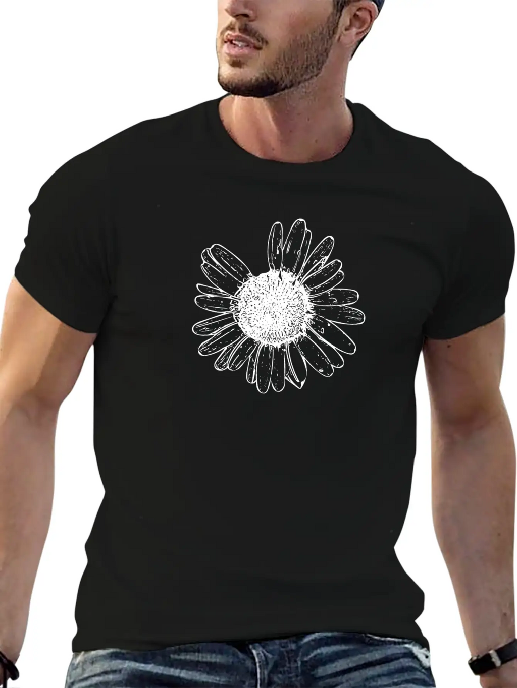 Daisy Wildflower Graphic Breathable Soft Cotton T-Shirt – Timeless Casual Look