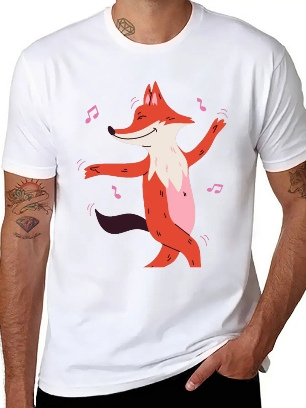 Dancing Fox Casual Graphic T-Shirt – Simple And Comfortable Daily Wear