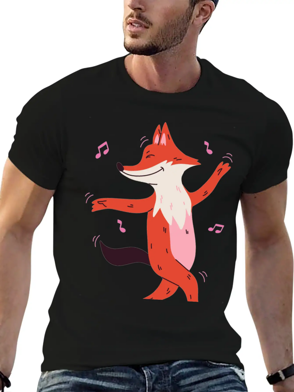 Dancing Fox Casual Graphic T-Shirt – Simple And Comfortable Daily Wear