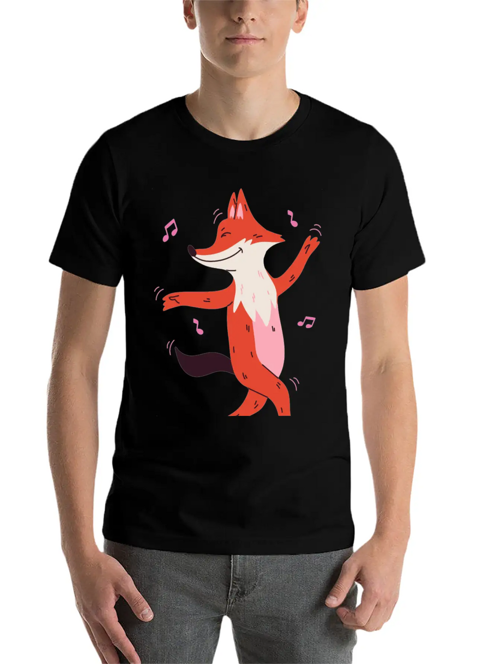 Dancing Fox Casual Graphic T-Shirt – Simple And Comfortable Daily Wear