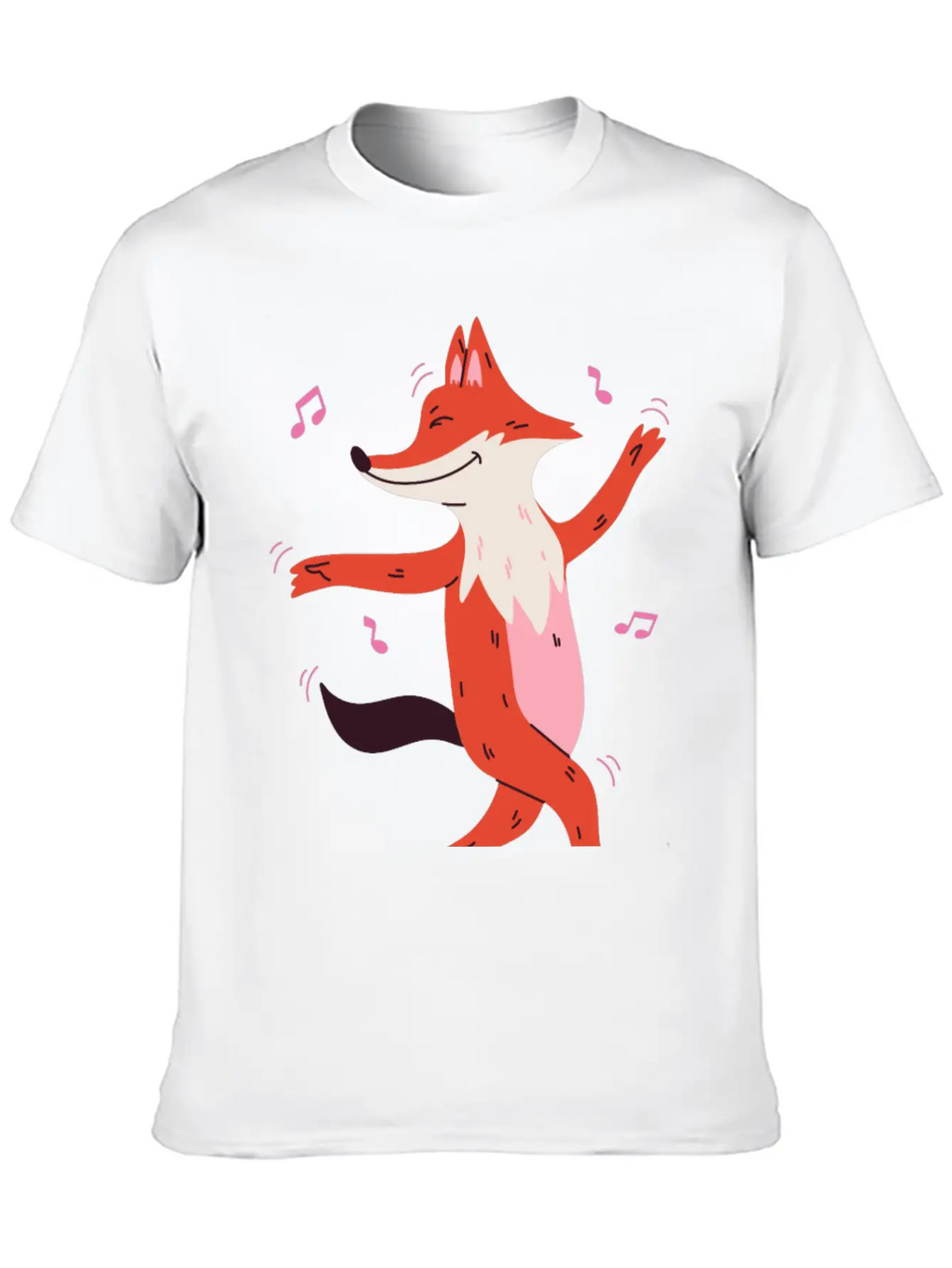 Dancing Fox Casual Graphic T-Shirt – Simple And Comfortable Daily Wear