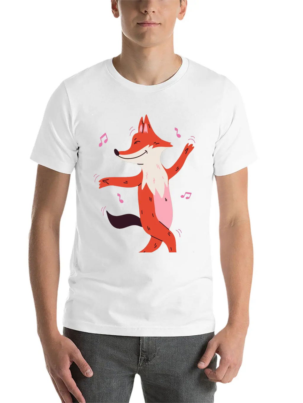 Dancing Fox Casual Graphic T-Shirt – Simple And Comfortable Daily Wear