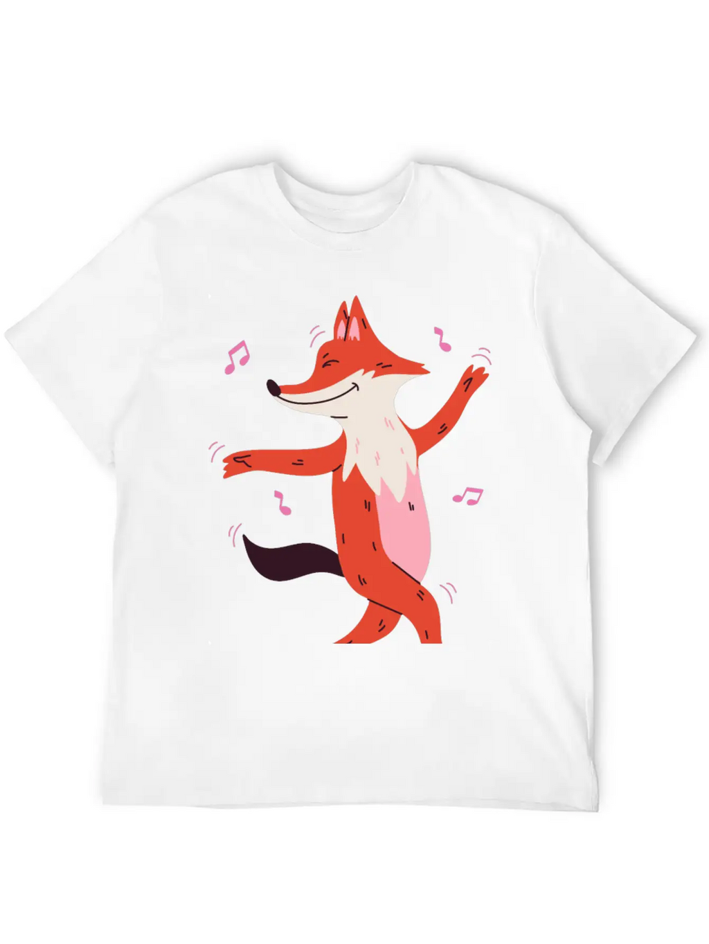 Dancing Fox Casual Graphic T-Shirt – Simple And Comfortable Daily Wear
