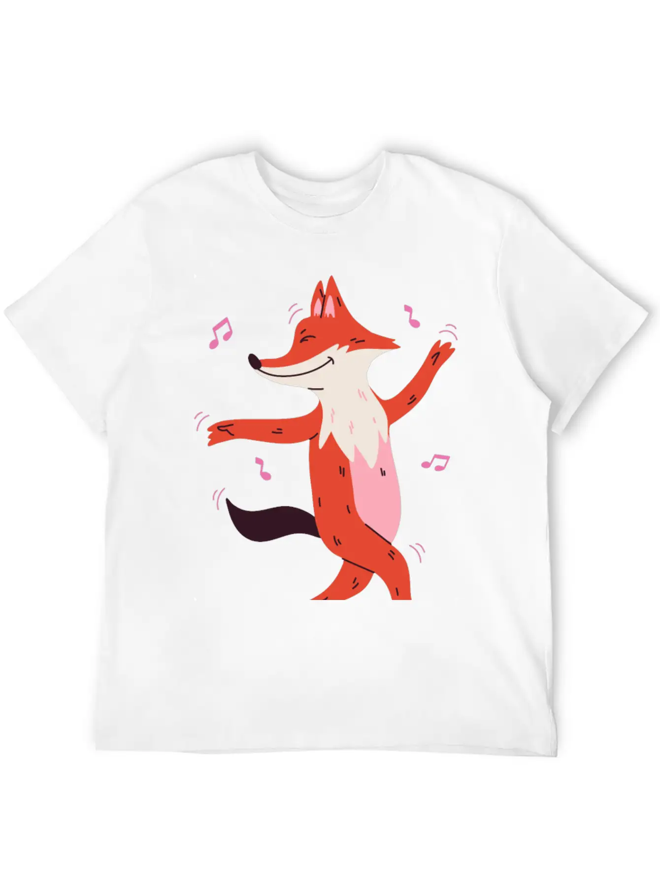 Dancing Fox Casual Graphic T-Shirt – Simple And Comfortable Daily Wear