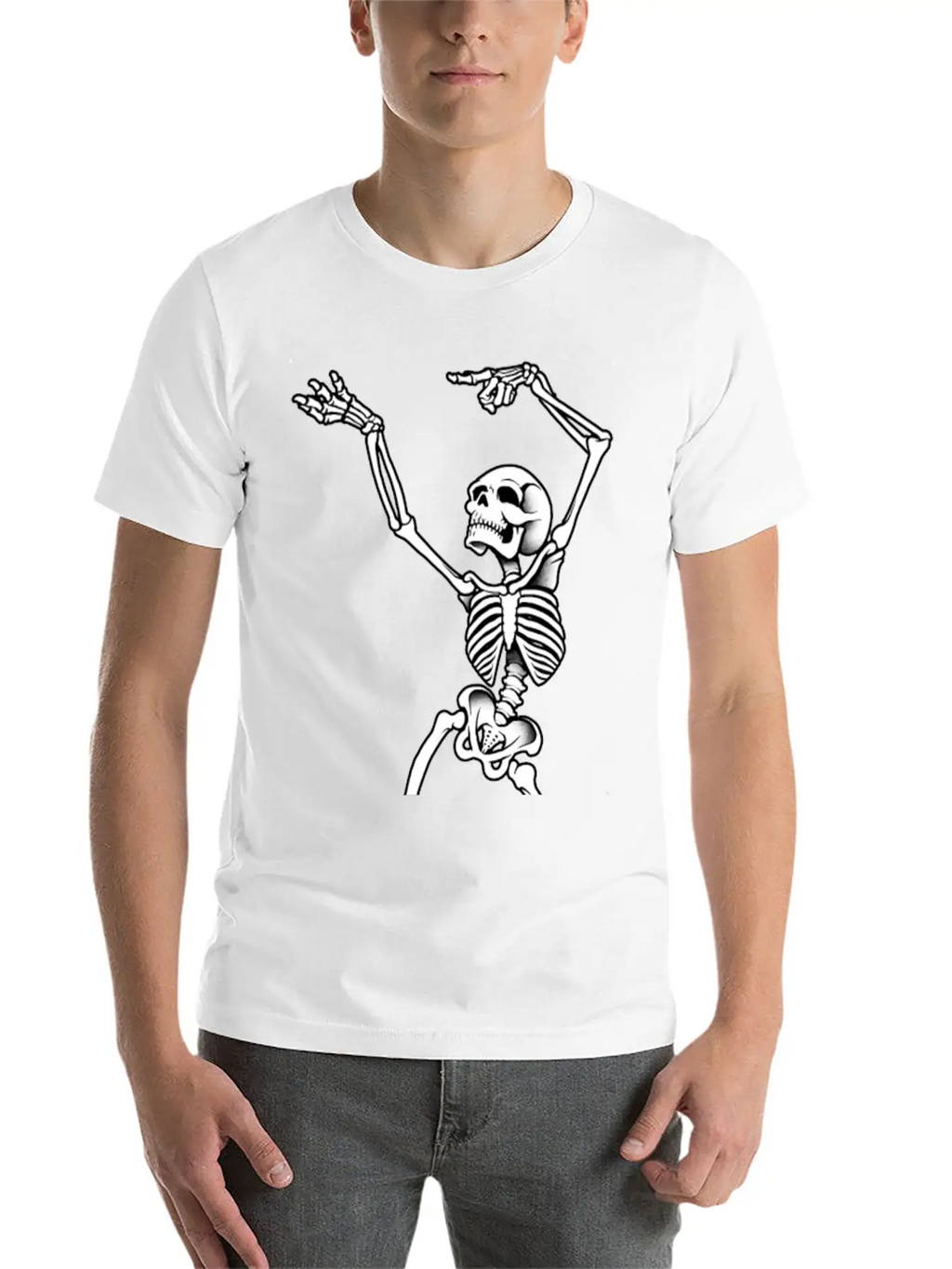 Dancing Skeleton Casual Graphic T-Shirt – Simple And Comfortable Daily Wear