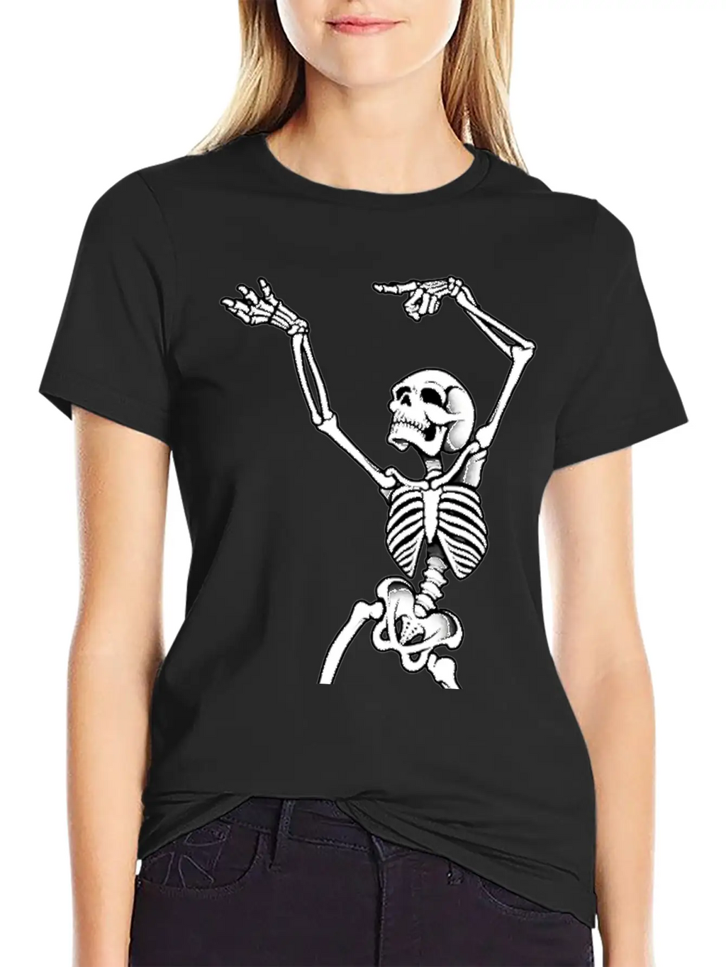 Dancing Skeleton Casual Graphic T-Shirt – Simple And Comfortable Daily Wear