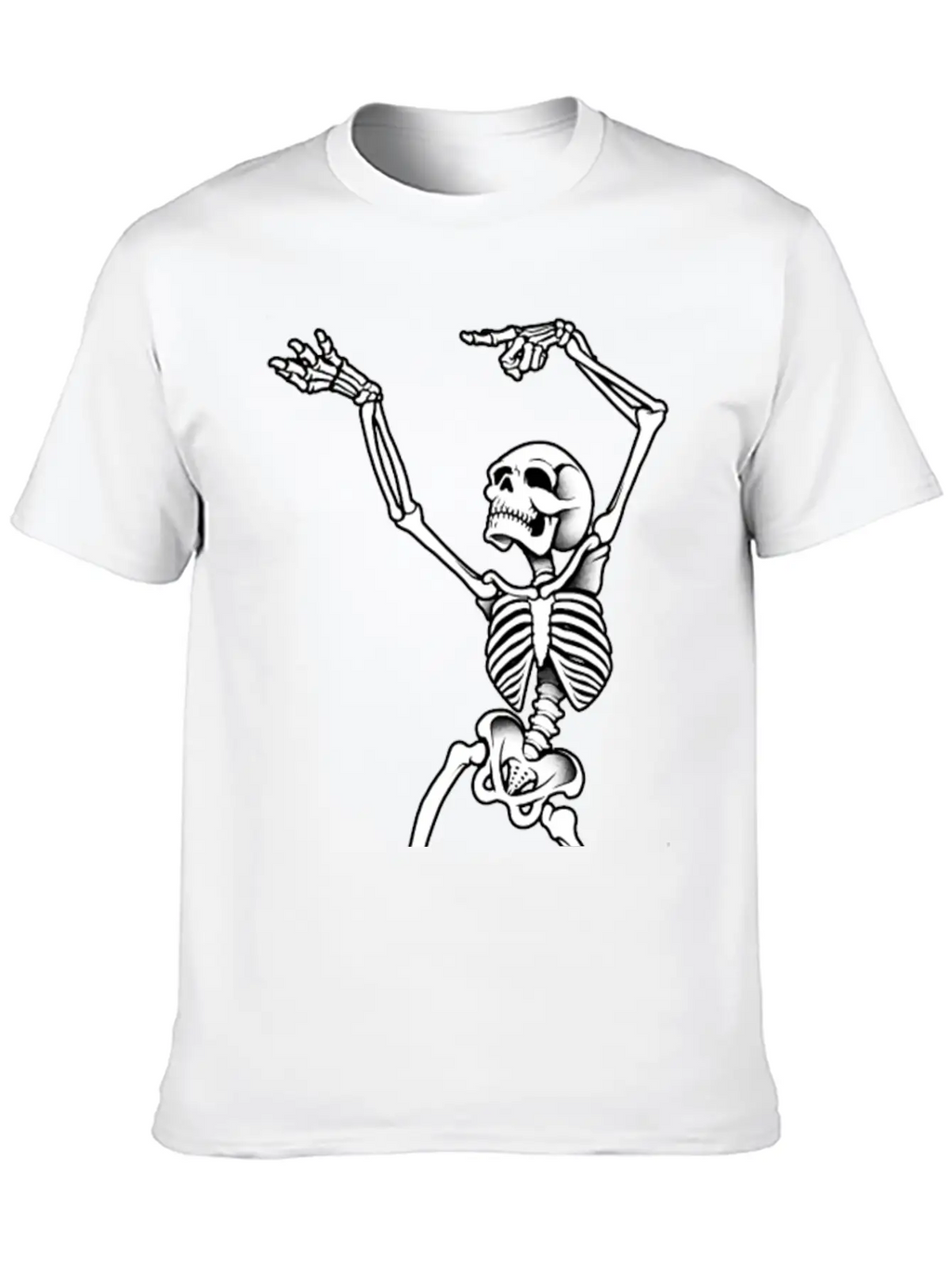 Dancing Skeleton Casual Graphic T-Shirt – Simple And Comfortable Daily Wear