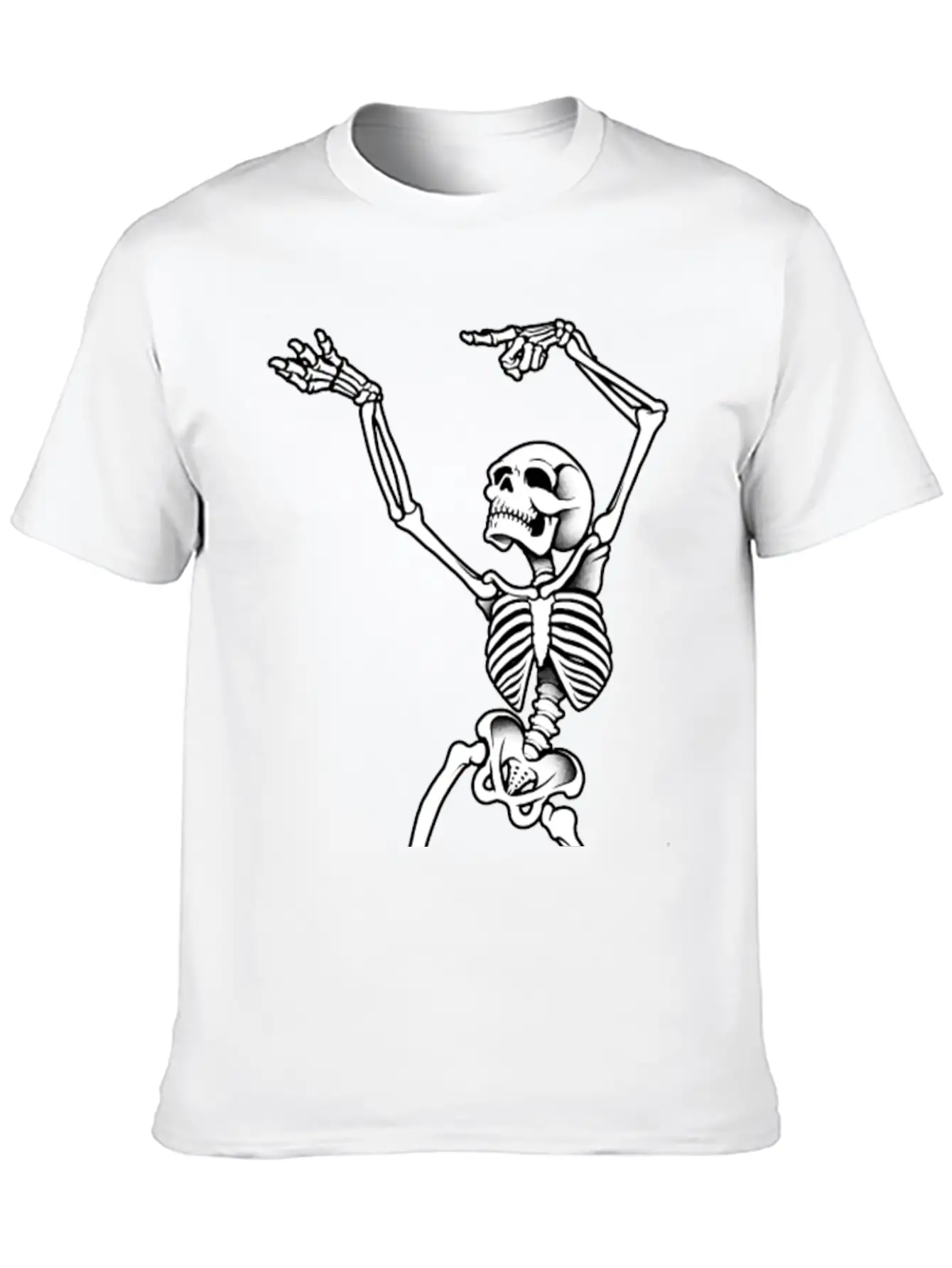 Dancing Skeleton Casual Graphic T-Shirt – Simple And Comfortable Daily Wear
