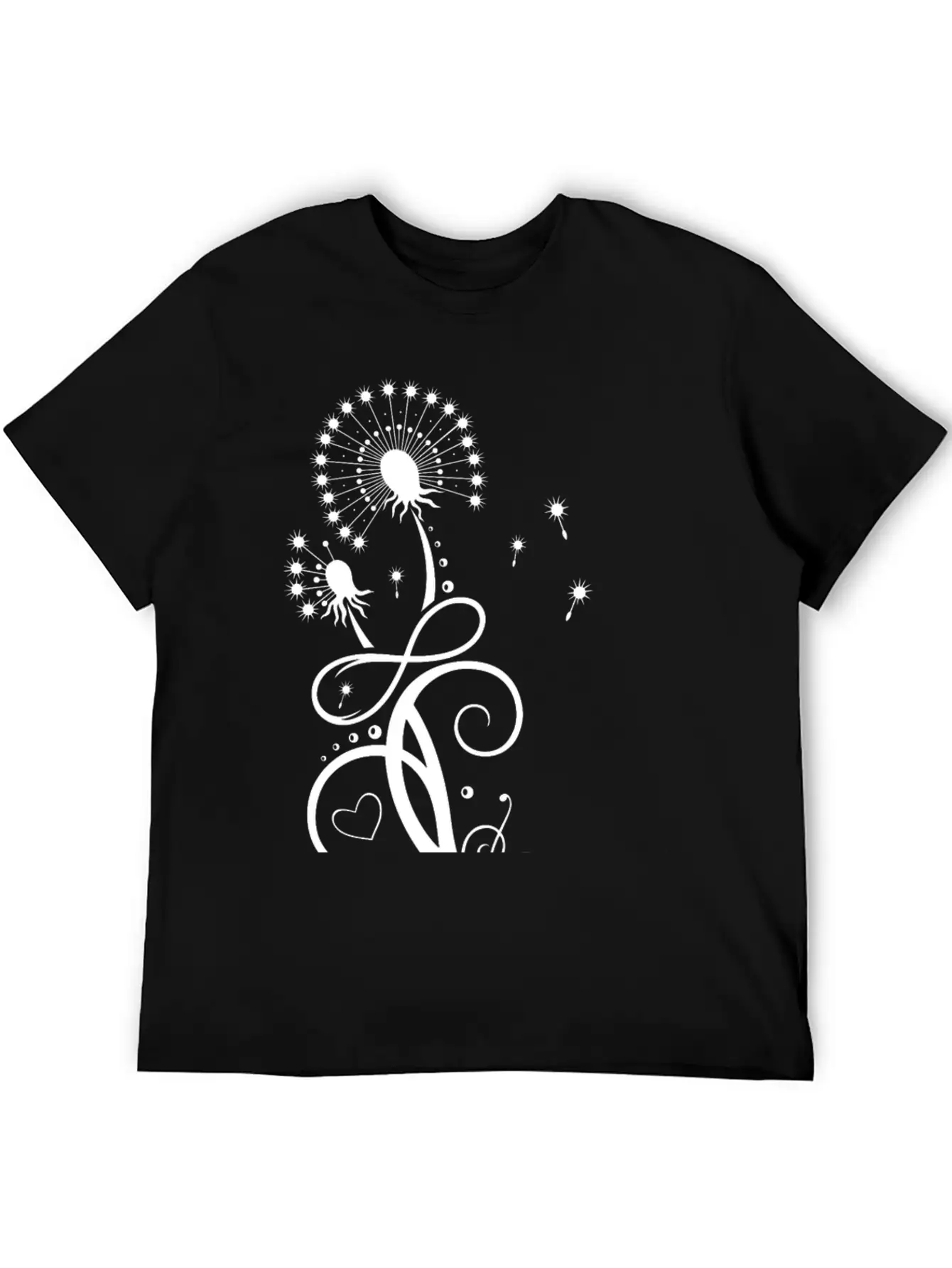 Dandelion With Infinity Symbol Casual Graphic T-Shirt – Simple And Comfortable Daily Wear