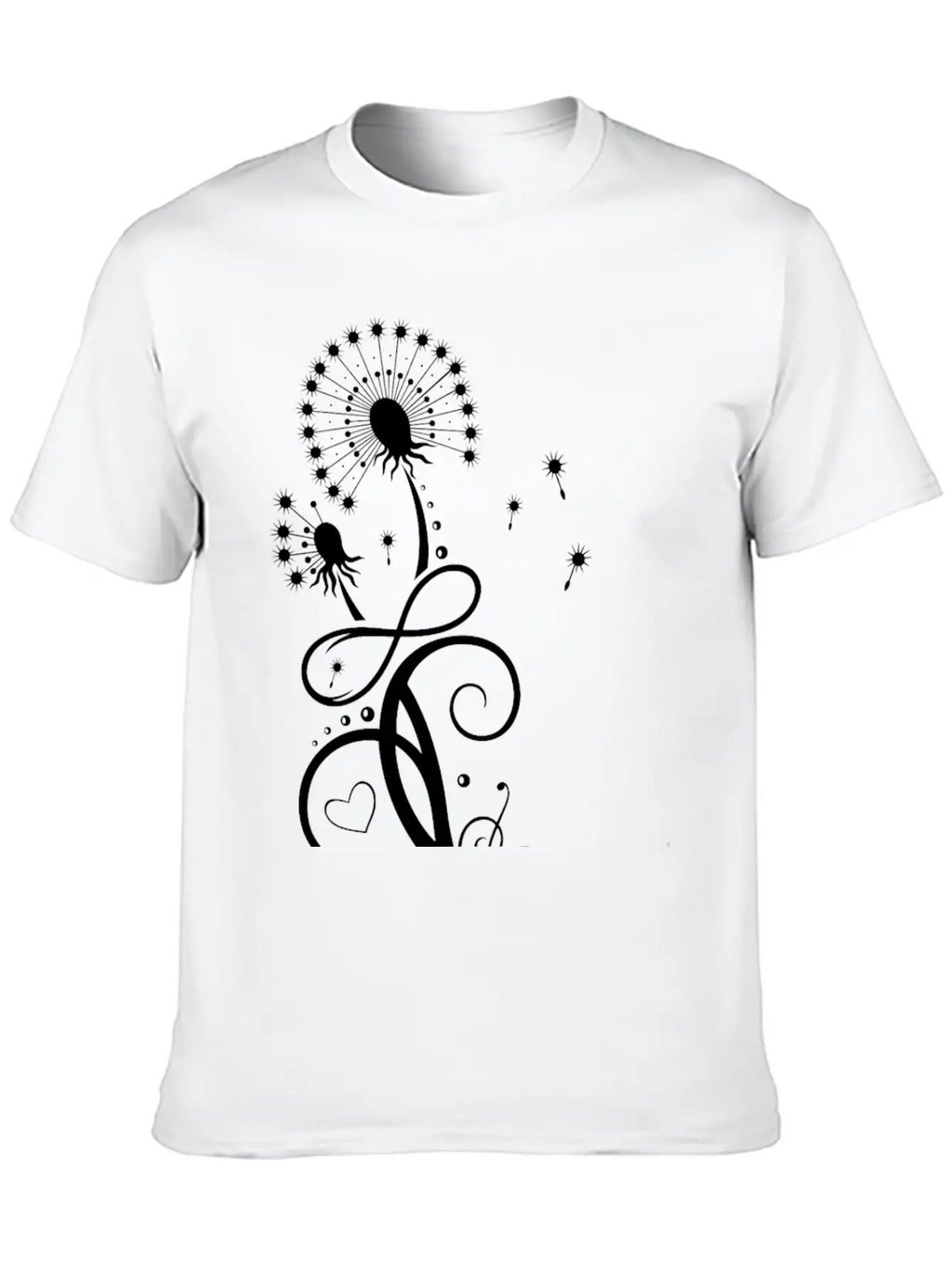 Dandelion With Infinity Symbol Casual Graphic T-Shirt – Simple And Comfortable Daily Wear