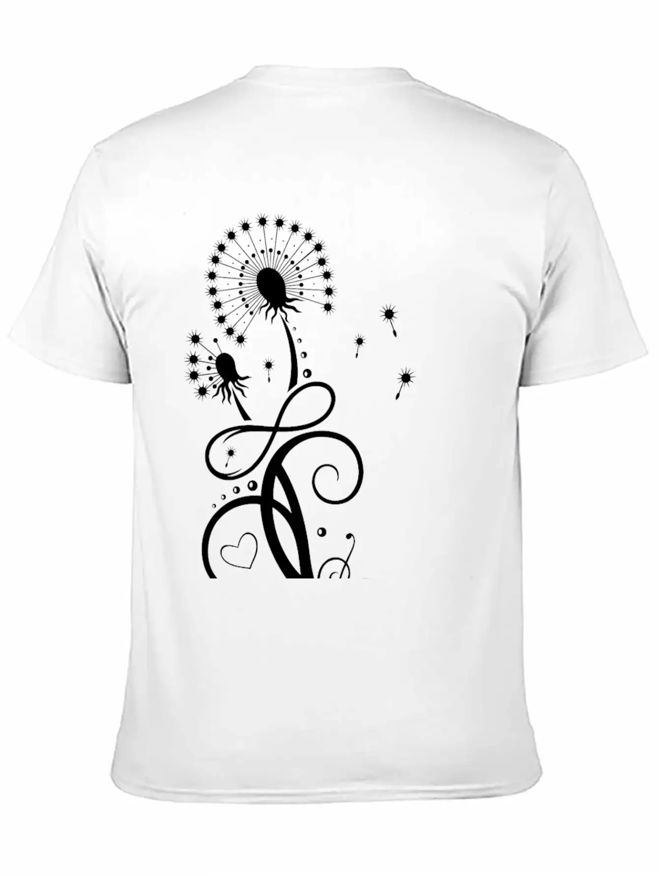 Dandelion With Infinity Symbol Casual Graphic T-Shirt – Simple And Comfortable Daily Wear