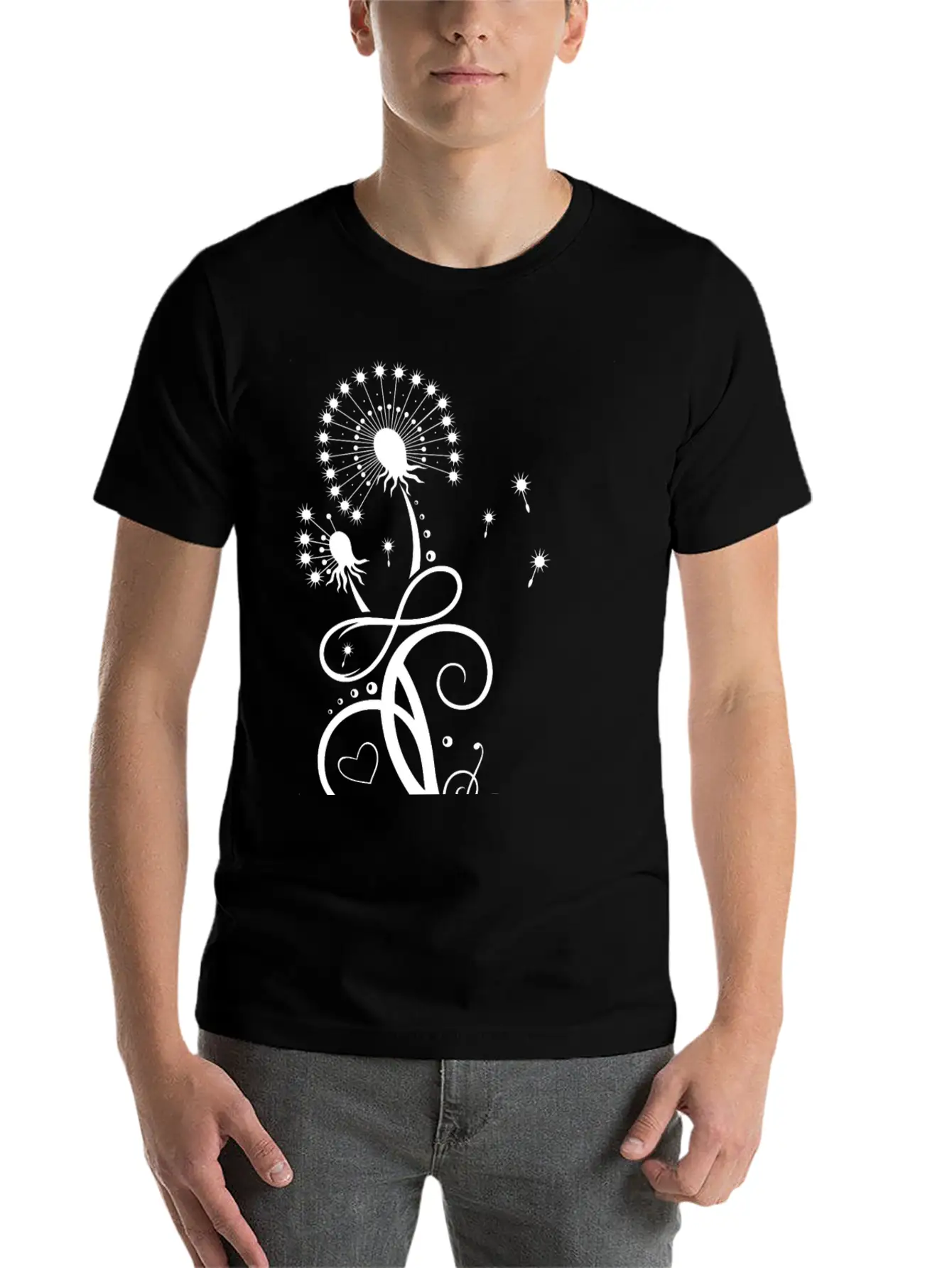 Dandelion With Infinity Symbol Casual Graphic T-Shirt – Simple And Comfortable Daily Wear