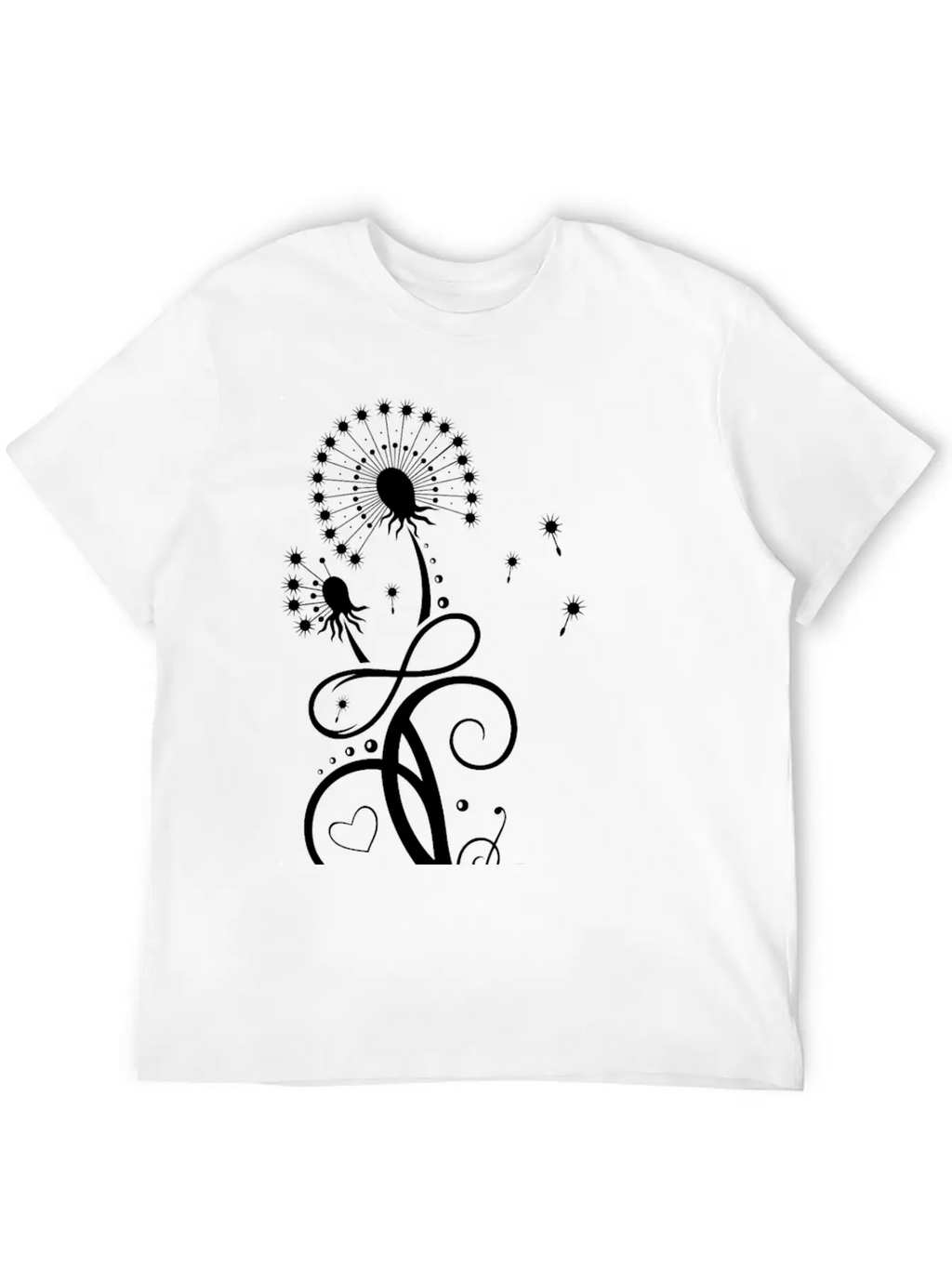 Dandelion With Infinity Symbol Casual Graphic T-Shirt – Simple And Comfortable Daily Wear