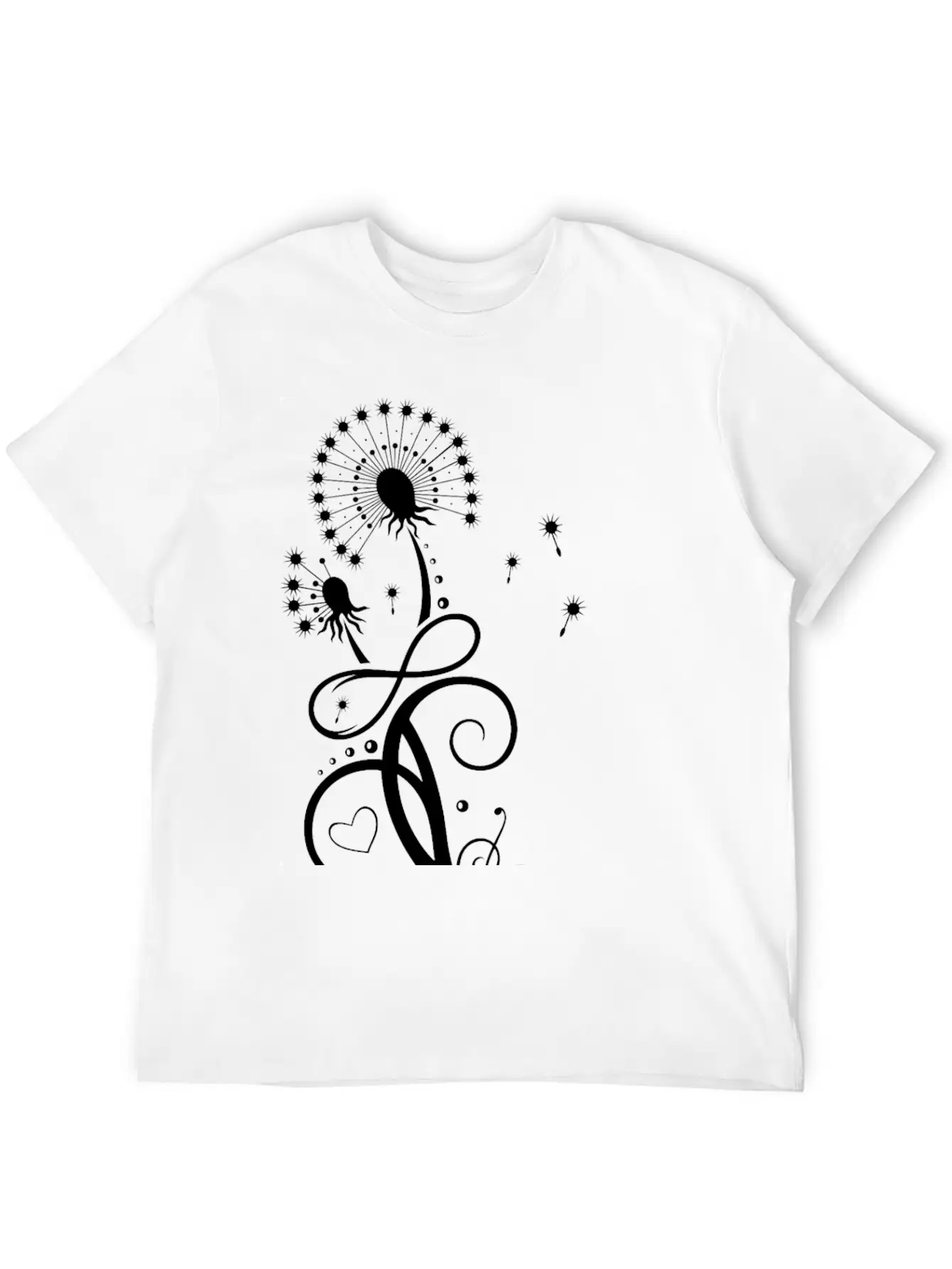 Dandelion With Infinity Symbol Casual Graphic T-Shirt – Simple And Comfortable Daily Wear