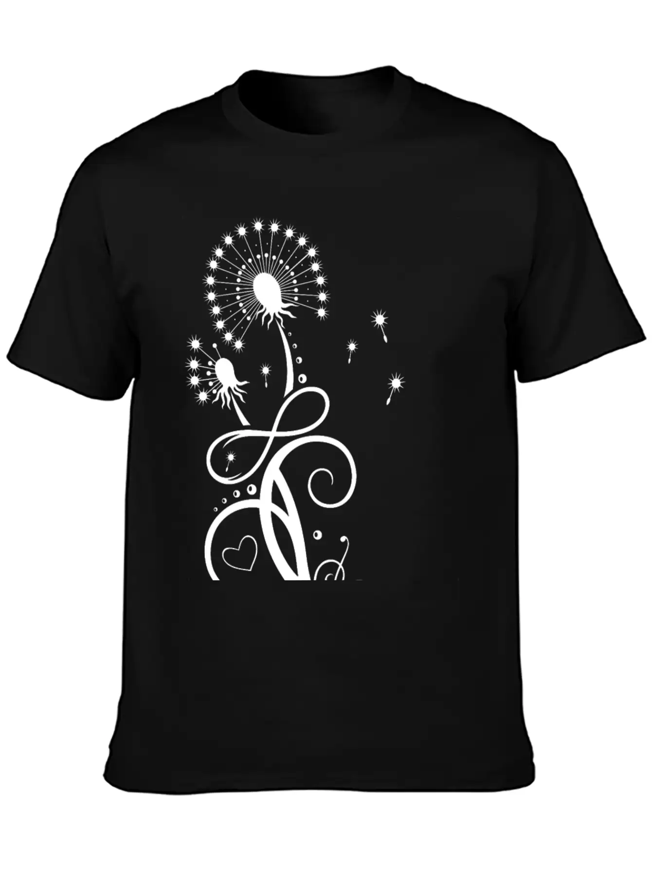 Dandelion With Infinity Symbol Casual Graphic T-Shirt – Simple And Comfortable Daily Wear