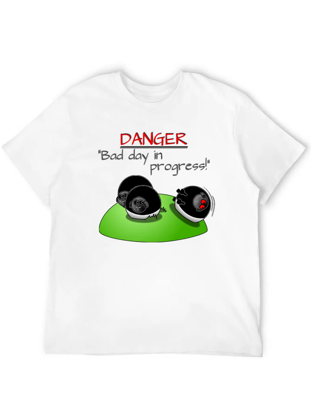 DANGER BAD DAY IN PROGRESS Sheep Rolls Meadow Unisex Casual T-Shirt – Clean Design For Daily Comfort