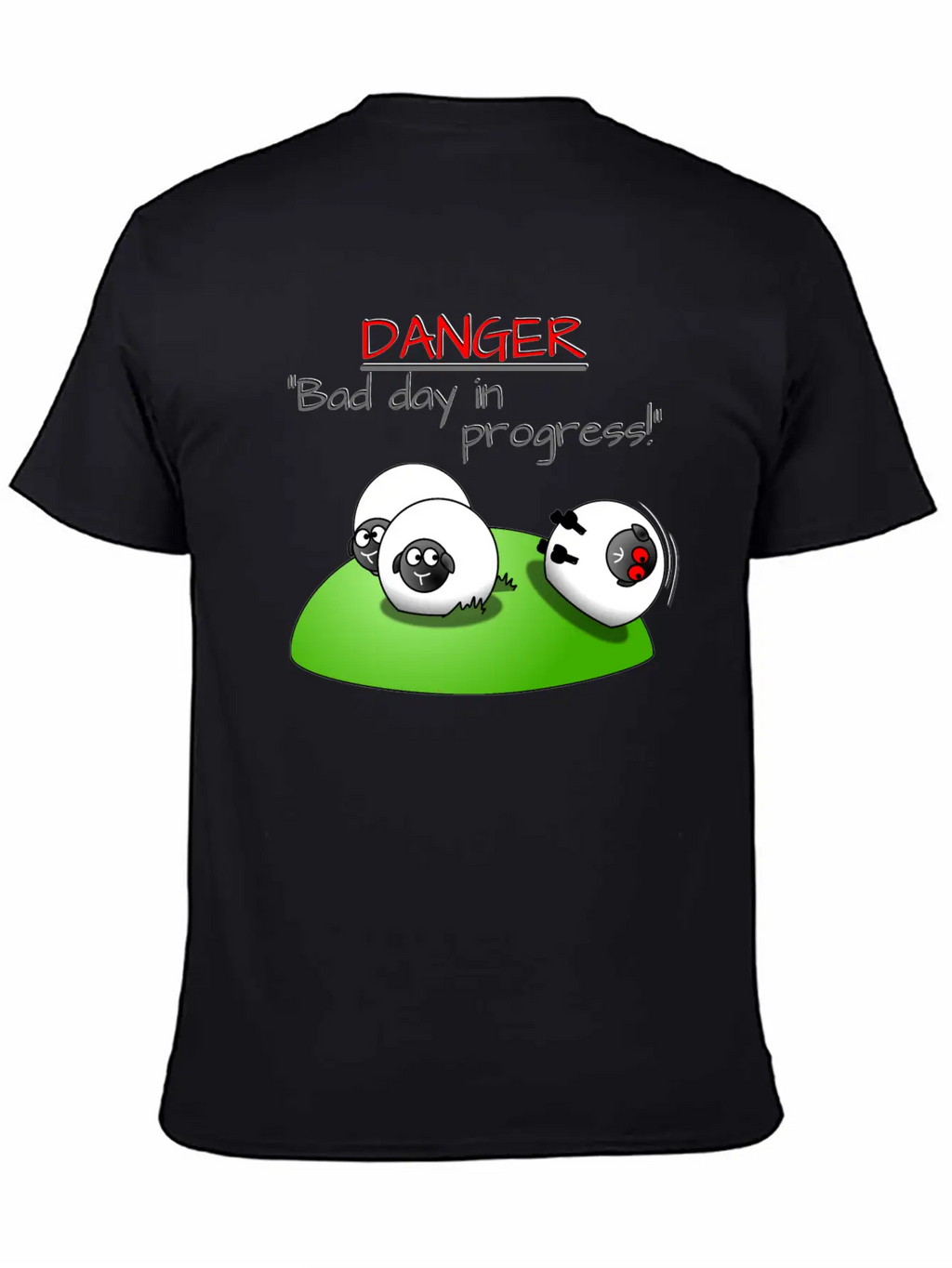 DANGER BAD DAY IN PROGRESS Sheep Rolls Meadow Unisex Casual T-Shirt – Clean Design For Daily Comfort
