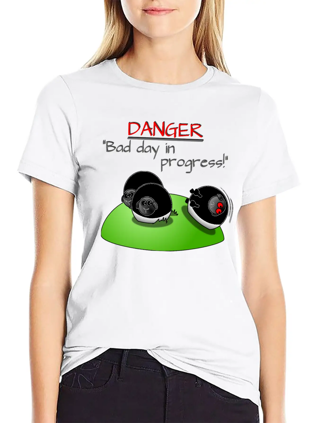 DANGER BAD DAY IN PROGRESS Sheep Rolls Meadow Unisex Casual T-Shirt – Clean Design For Daily Comfort