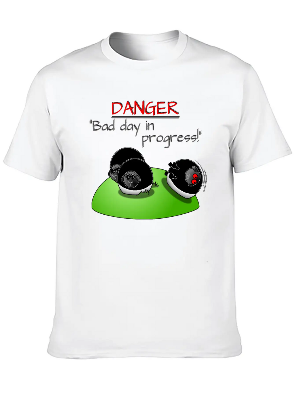 DANGER BAD DAY IN PROGRESS Sheep Rolls Meadow Unisex Casual T-Shirt – Clean Design For Daily Comfort