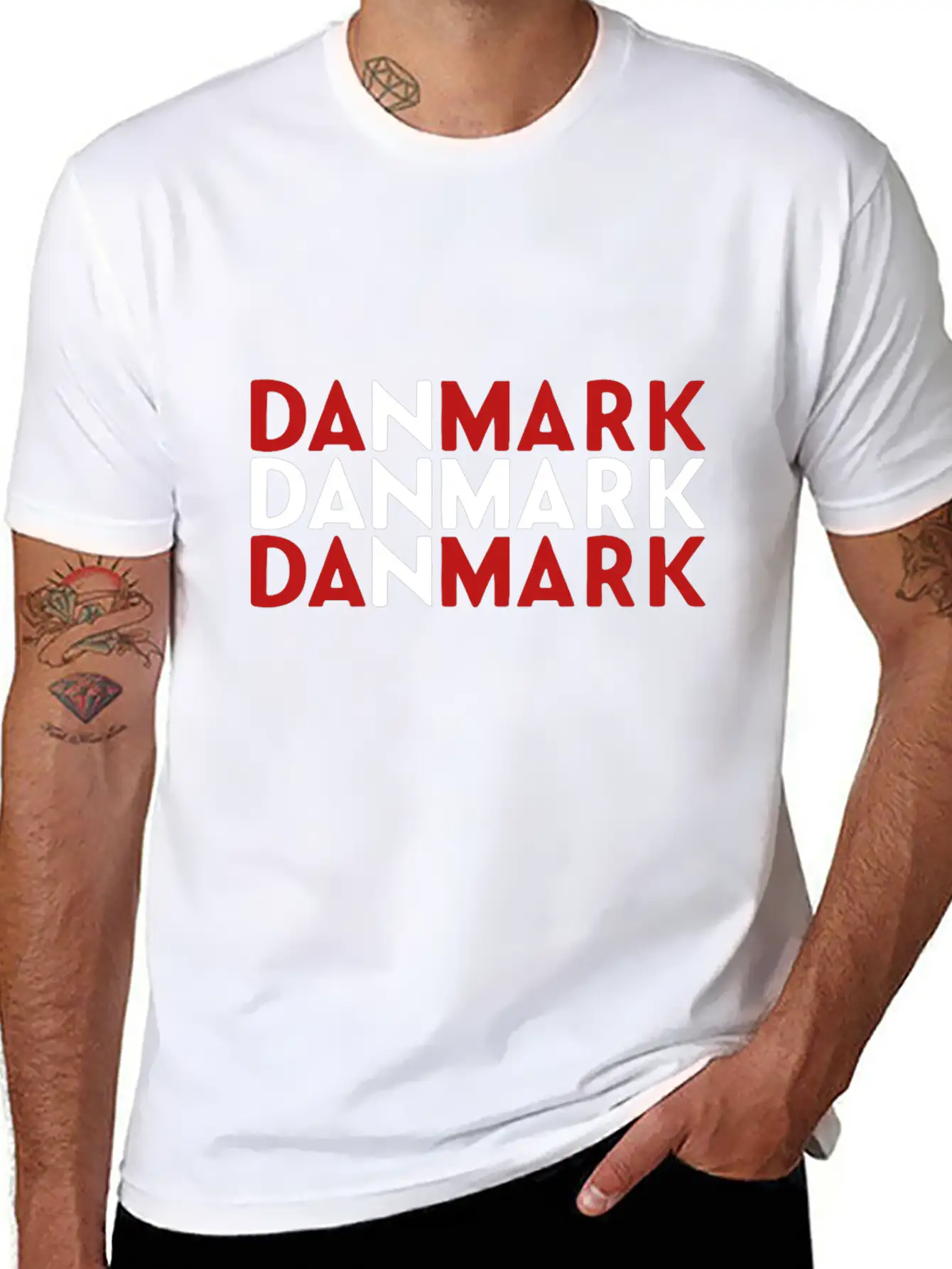 Danmark National Flag Unisex Casual T-Shirt – Clean Design For Daily Comfort