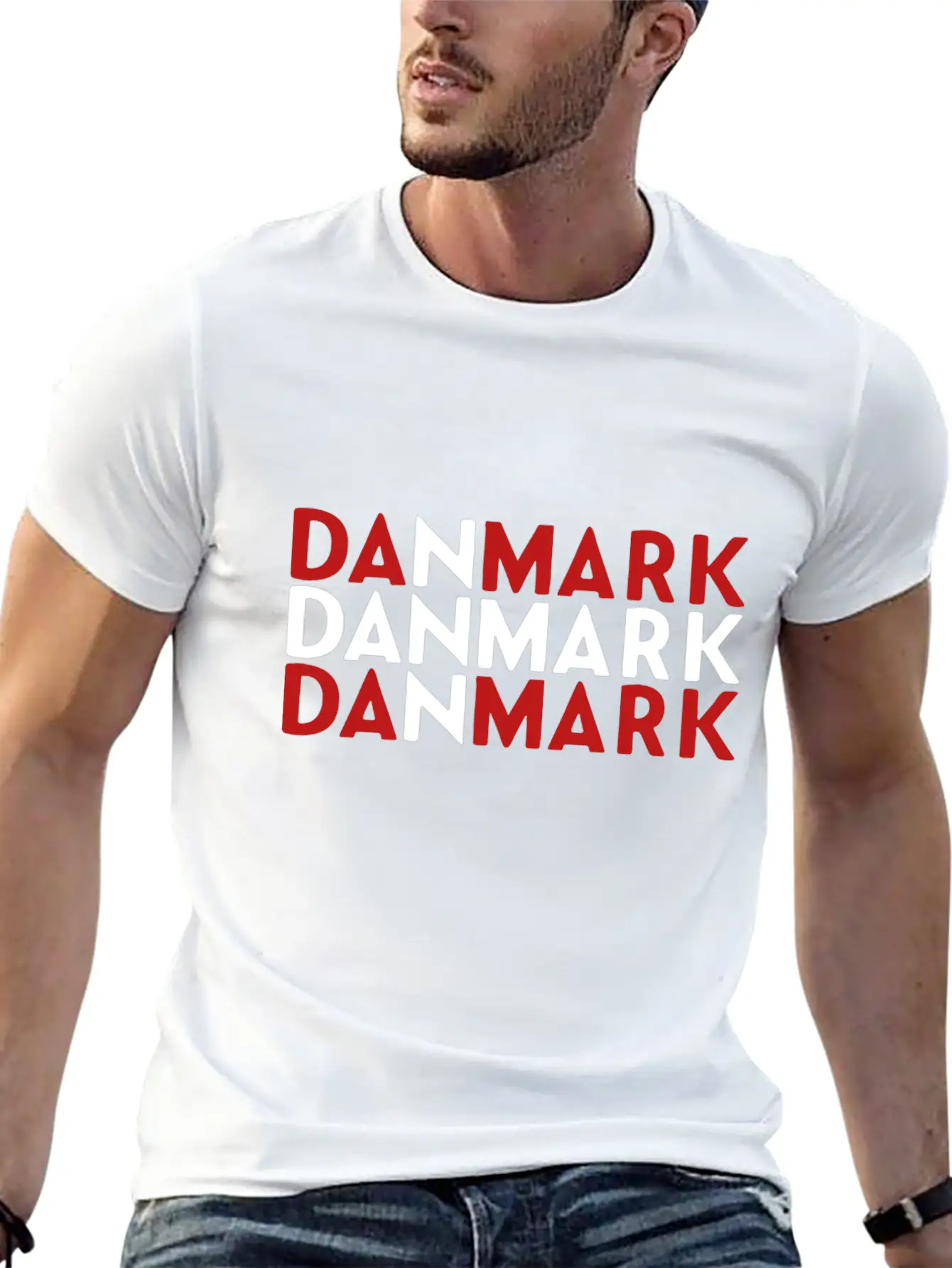 Danmark National Flag Unisex Casual T-Shirt – Clean Design For Daily Comfort