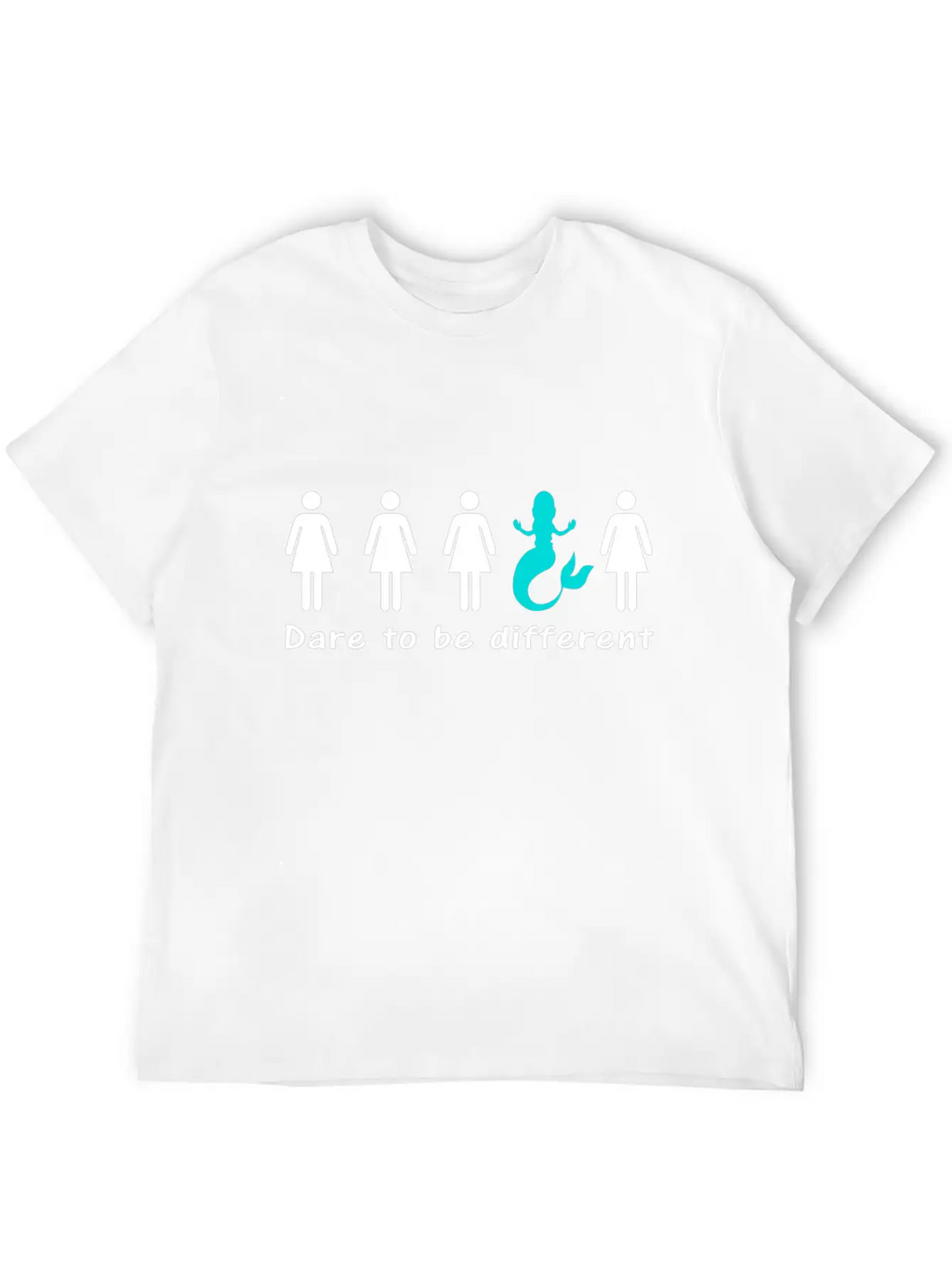 DARE TO BE DIFFERENT Mermaid Funny Cartoon Unisex Casual T-Shirt – Clean Design For Daily Comfort