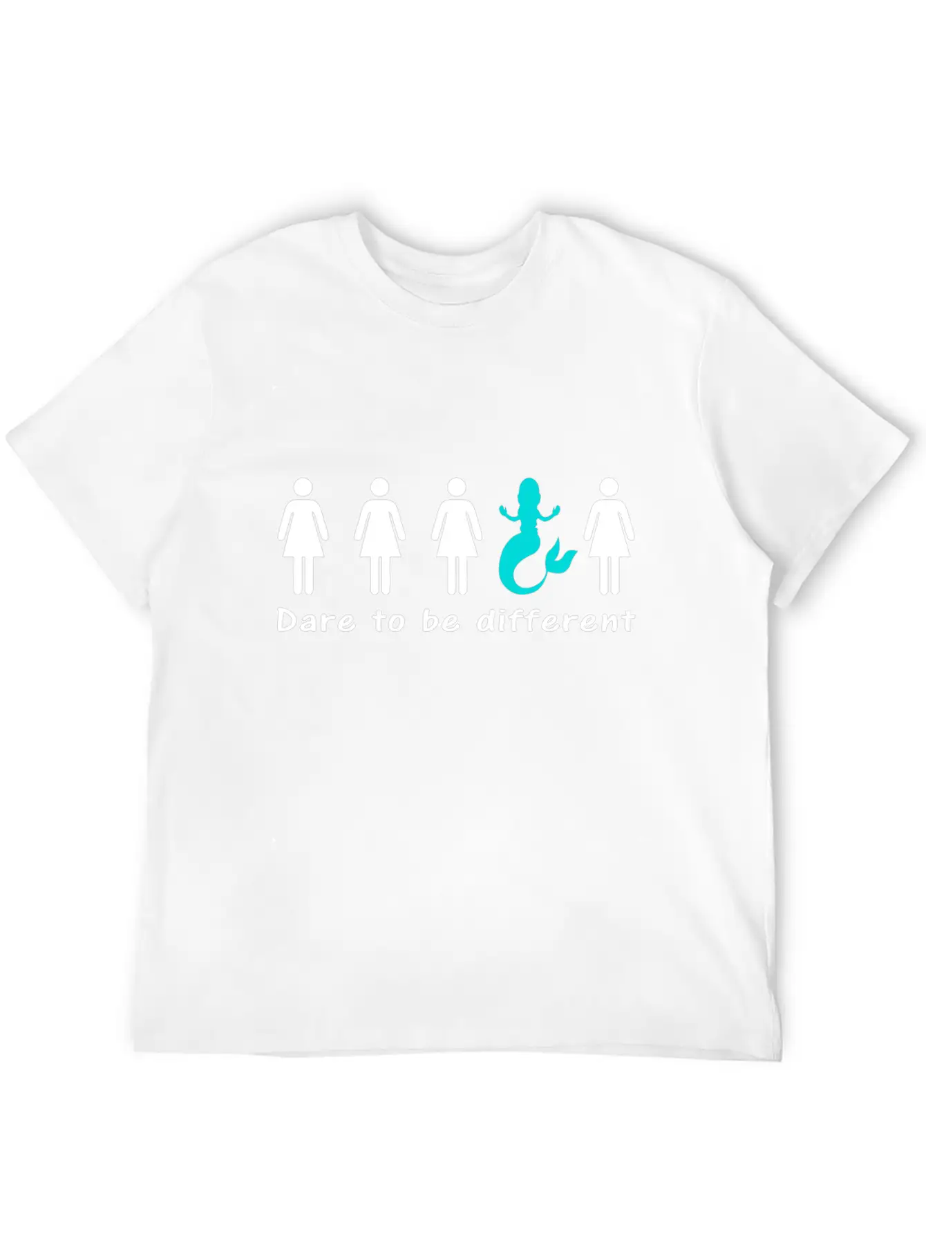 DARE TO BE DIFFERENT Mermaid Funny Cartoon Unisex Casual T-Shirt – Clean Design For Daily Comfort