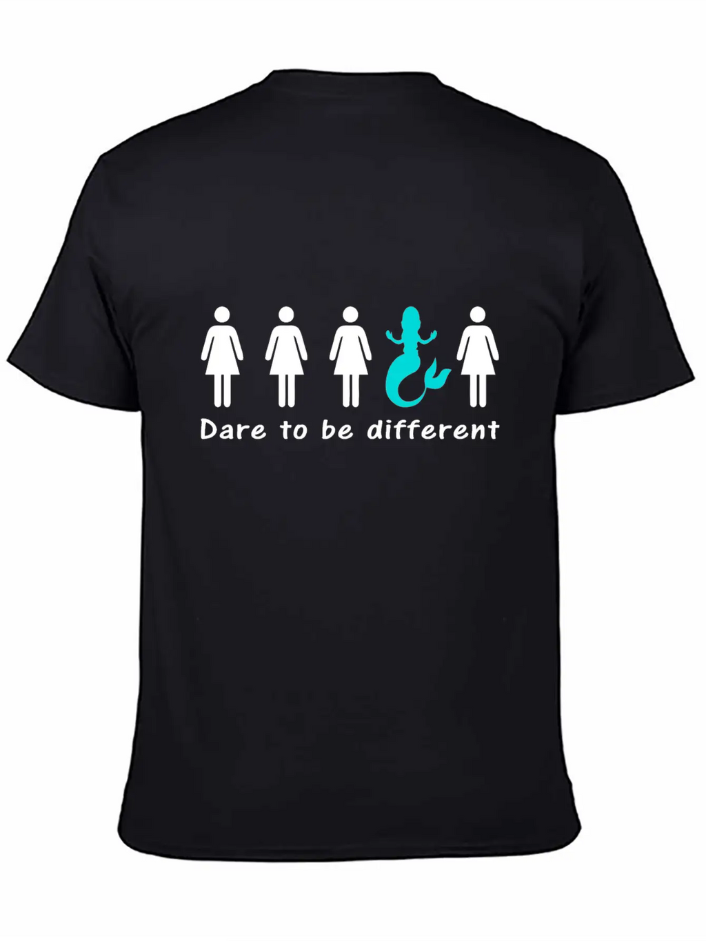 DARE TO BE DIFFERENT Mermaid Funny Cartoon Unisex Casual T-Shirt – Clean Design For Daily Comfort