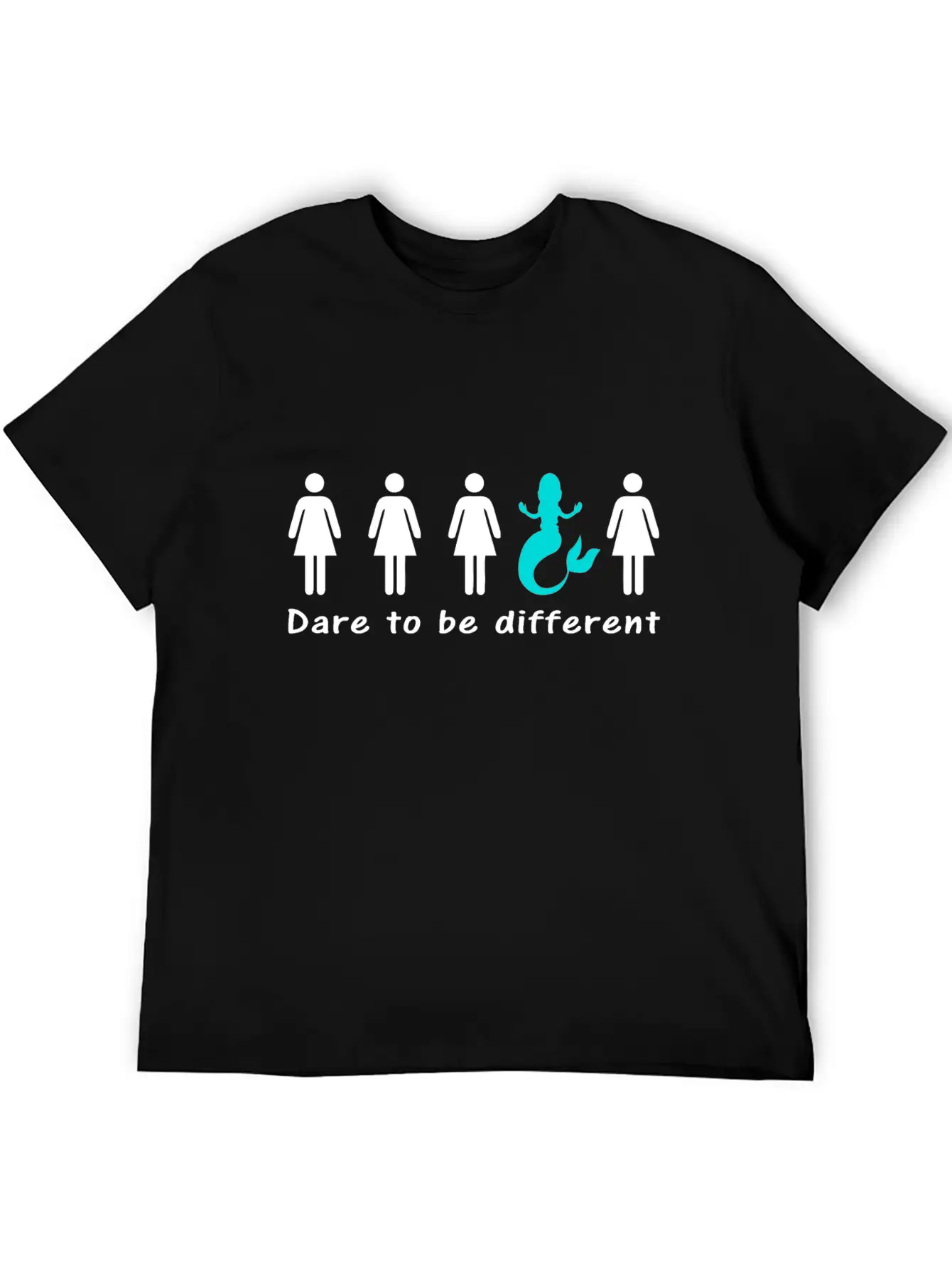 DARE TO BE DIFFERENT Mermaid Funny Cartoon Unisex Casual T-Shirt – Clean Design For Daily Comfort