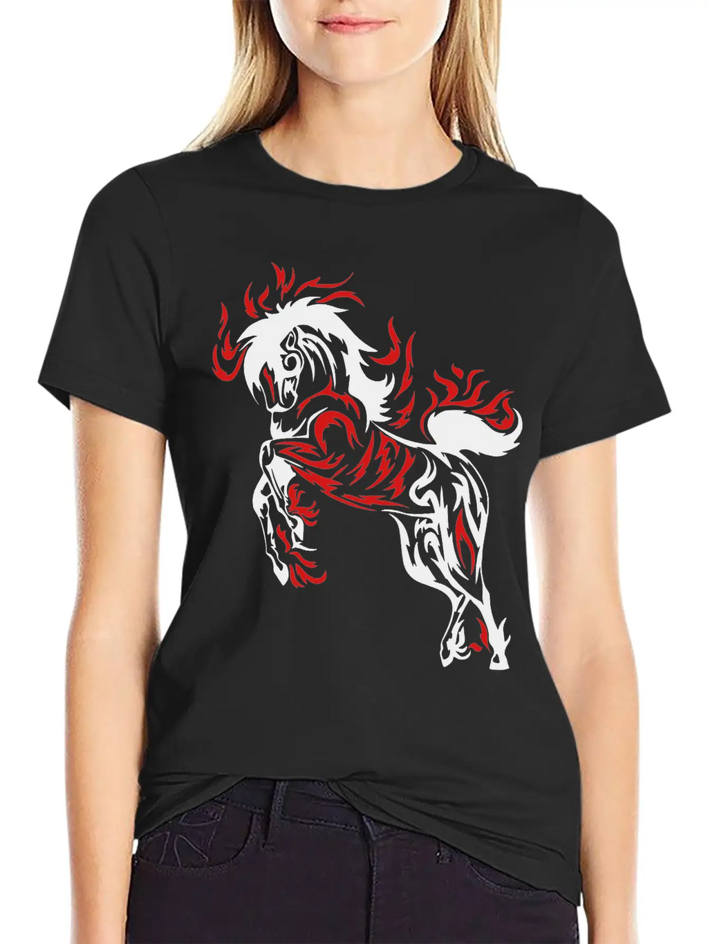 Darr Flame Horse Breathable Soft Cotton T-Shirt – Timeless Casual Look