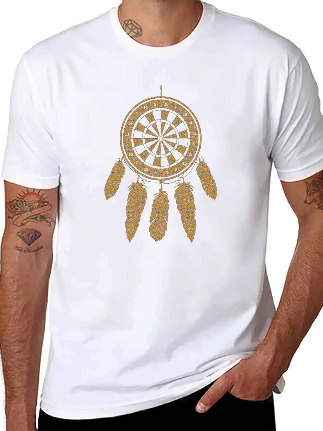 Dart Dreamcatcher Shaman Symbol Darts Players Unisex Casual T-Shirt – Clean Design For Daily Comfort