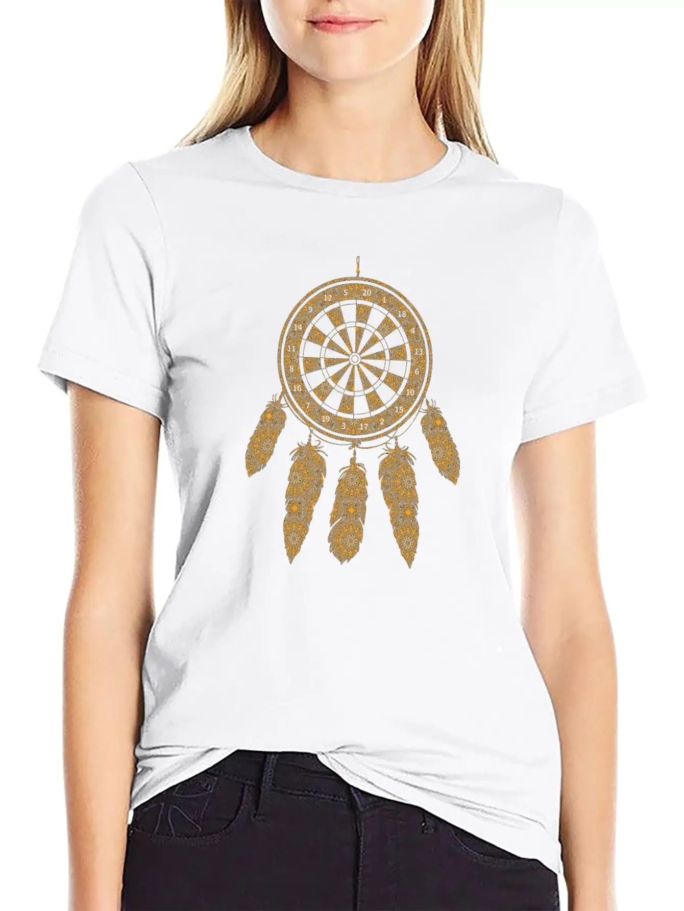 Dart Dreamcatcher Shaman Symbol Darts Players Unisex Casual T-Shirt – Clean Design For Daily Comfort