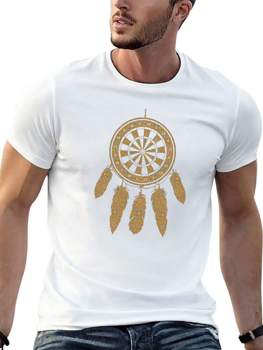 Dart Dreamcatcher Shaman Symbol Darts Players Unisex Casual T-Shirt – Clean Design For Daily Comfort
