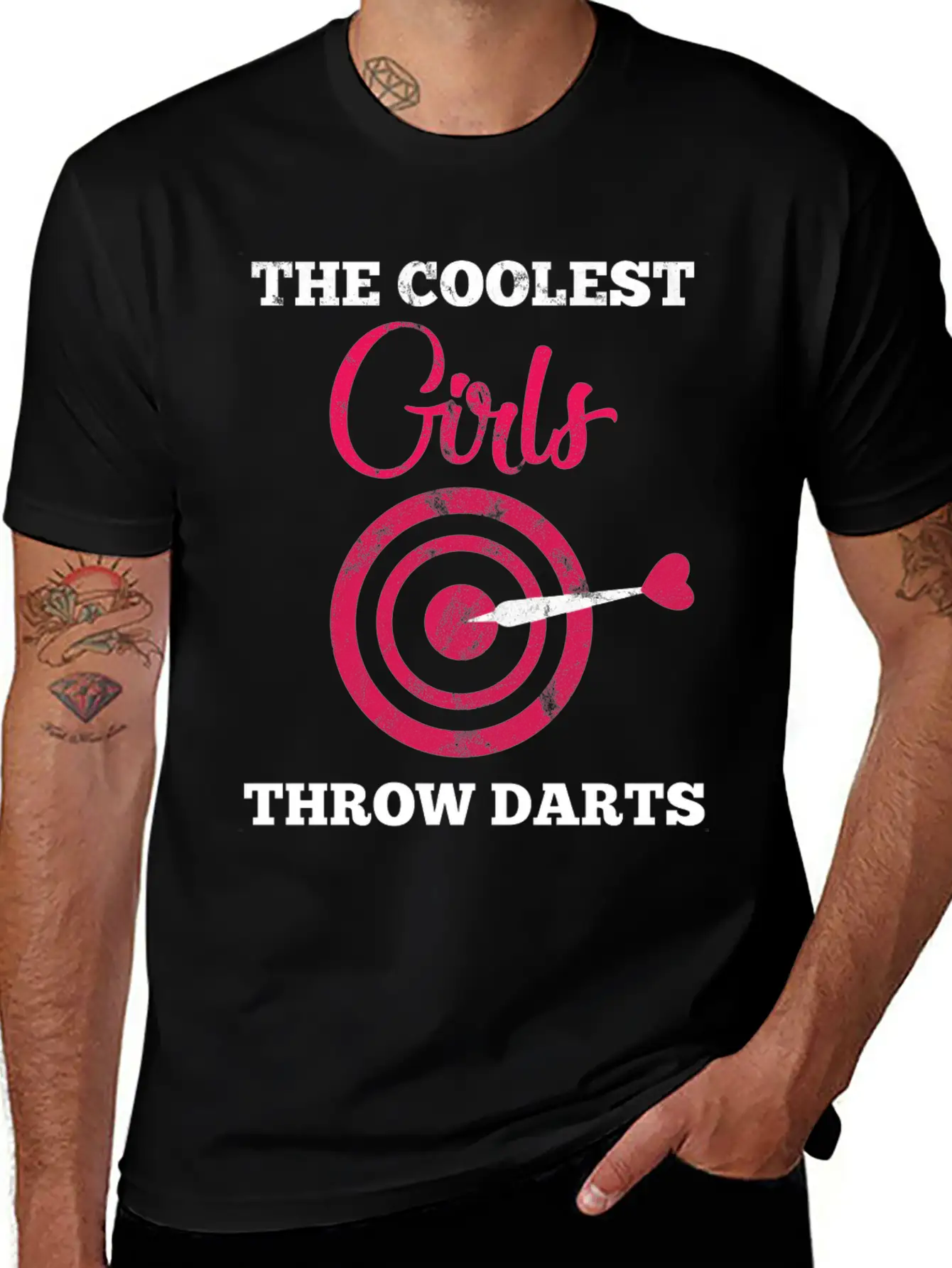Dart Girl - Arrow - Bullseye - Triple - Gift Breathable Soft Cotton T-Shirt – Timeless Casual Look