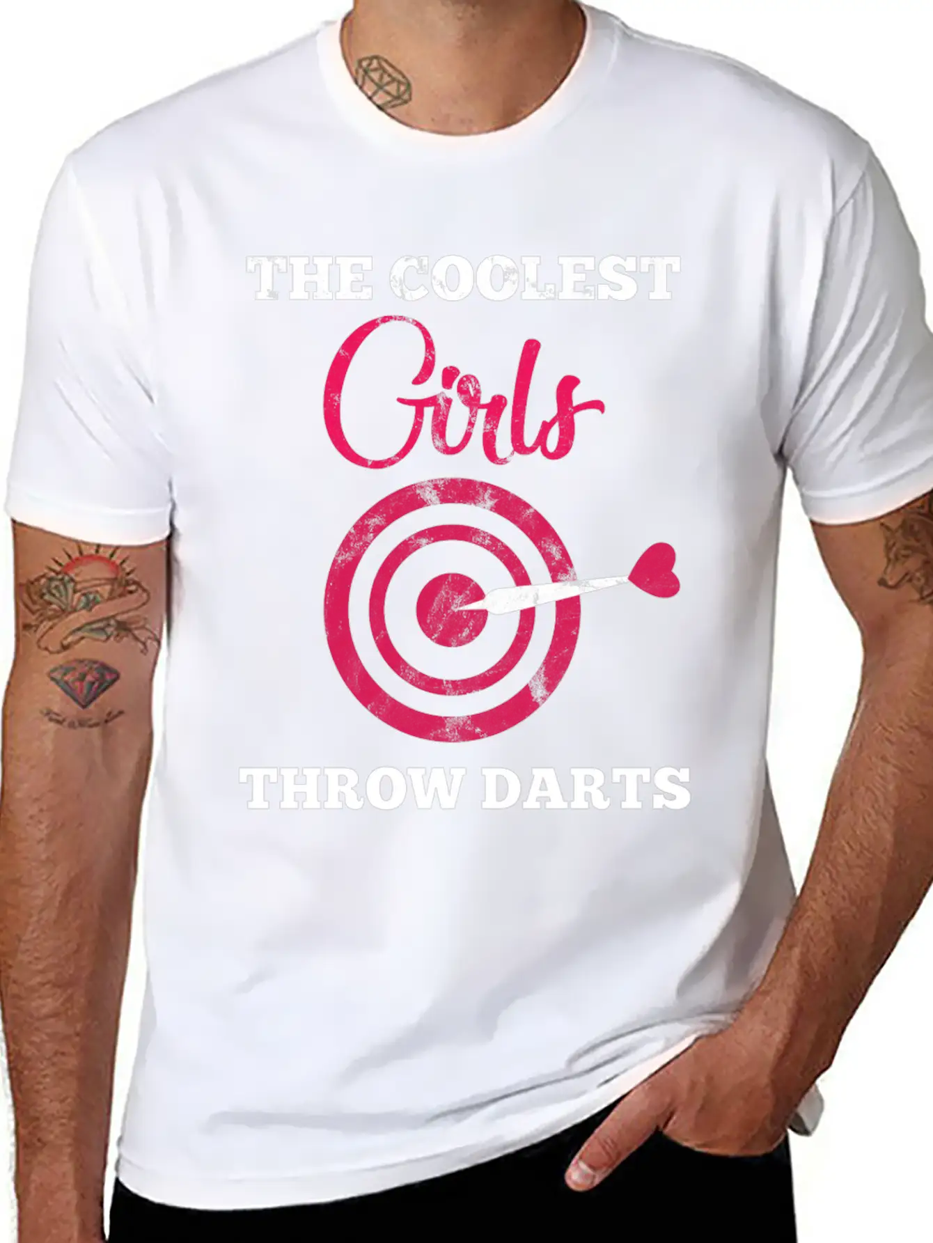 Dart Girl - Arrow - Bullseye - Triple - Gift Breathable Soft Cotton T-Shirt – Timeless Casual Look