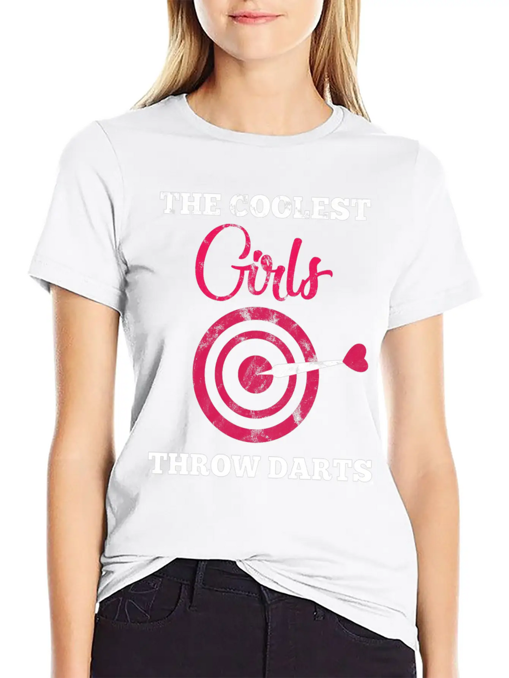 Dart Girl - Arrow - Bullseye - Triple - Gift Breathable Soft Cotton T-Shirt – Timeless Casual Look