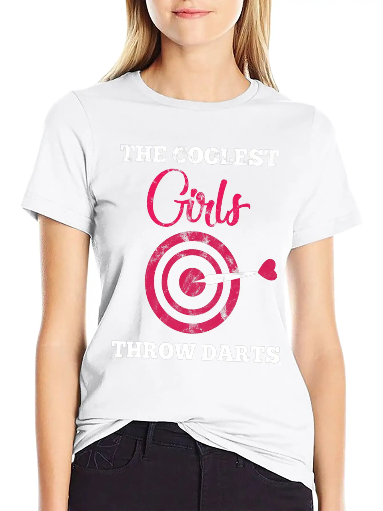 Dart Girl - Arrow - Bullseye - Triple - Gift Breathable Soft Cotton T-Shirt – Timeless Casual Look