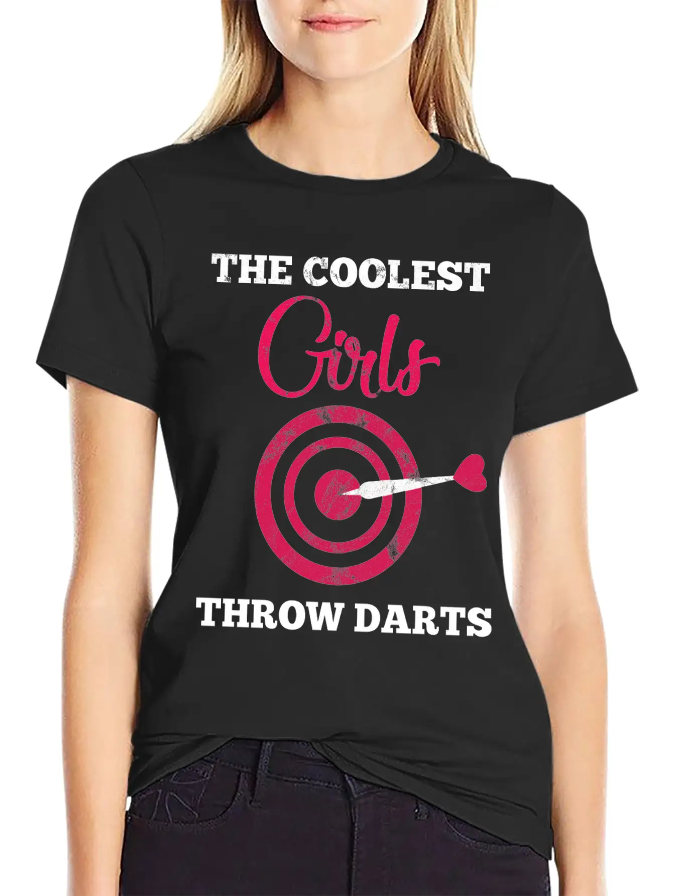 Dart Girl - Arrow - Bullseye - Triple - Gift Breathable Soft Cotton T-Shirt – Timeless Casual Look